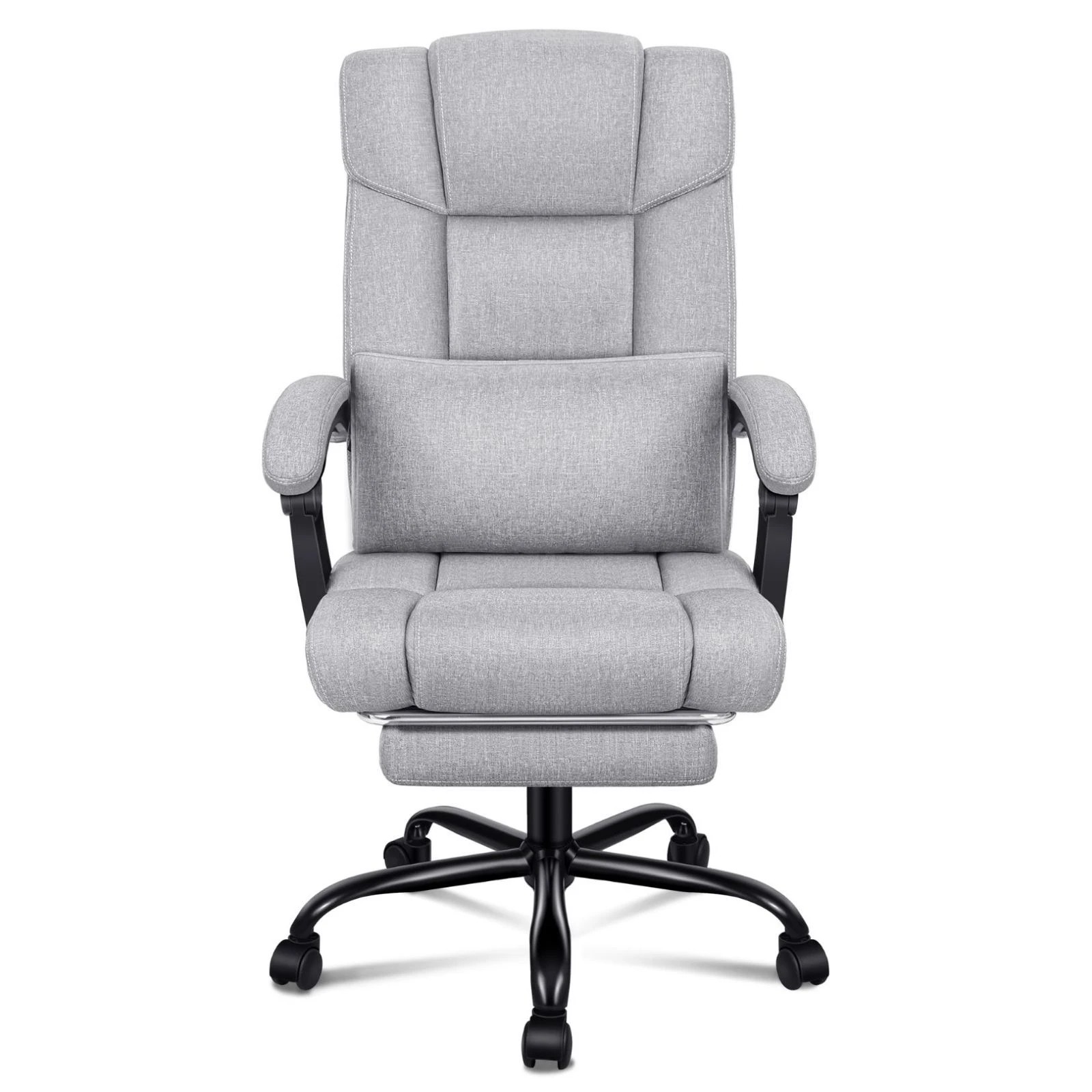 3 Alfordson Office Chair Executive Computer Gaming Fabric Seat Recliner - Grey, 3 of 10