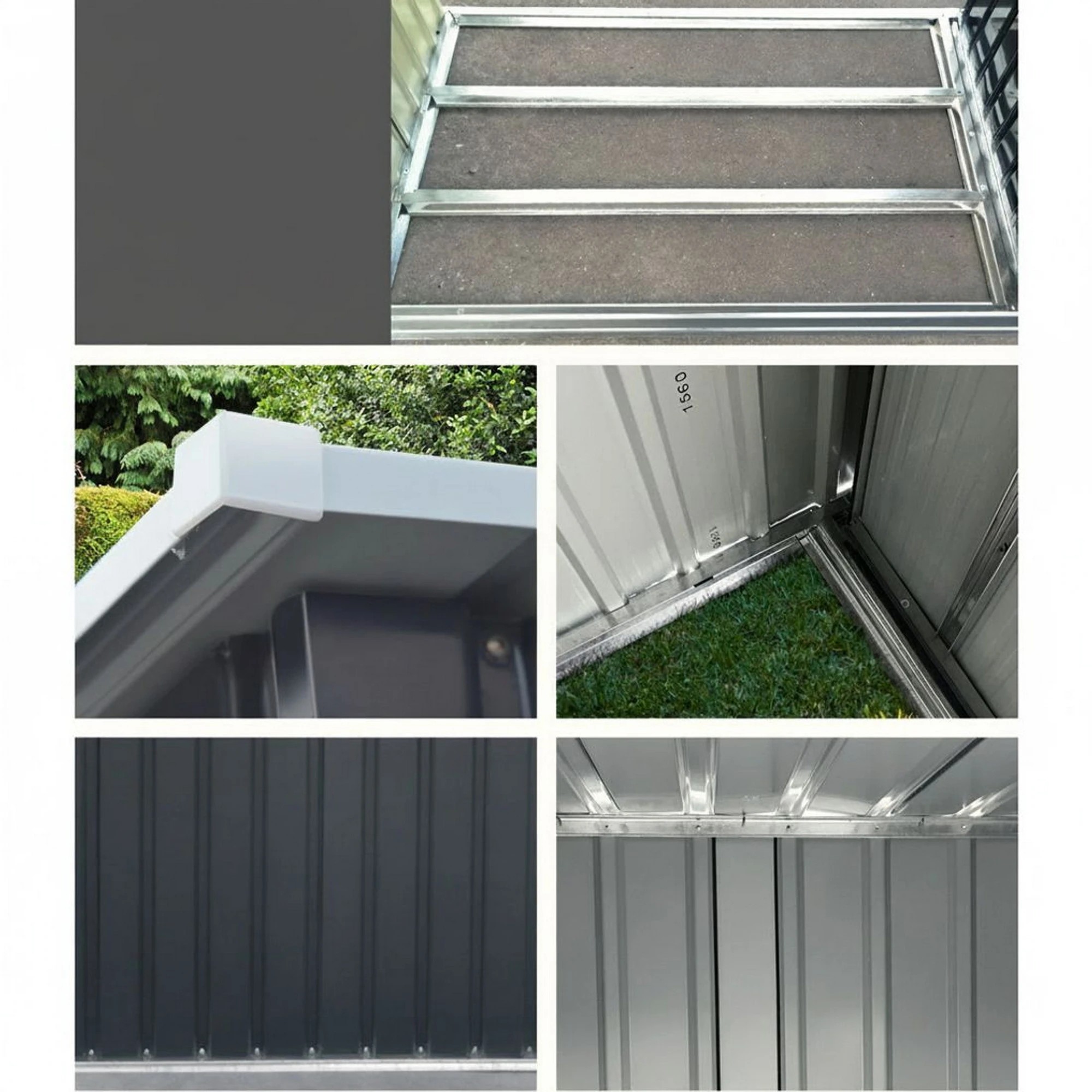 7 Giantz Garden Shed Sheds Outdoor Tool Storage Workshop House Steel 2 in 1 - Grey, 7 of 7