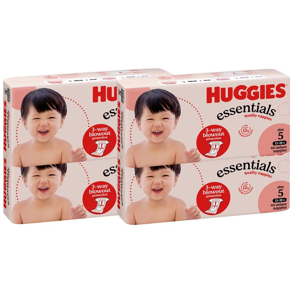 1 Huggies Essentials Nappies Walker 176 Pack, 1 of 10