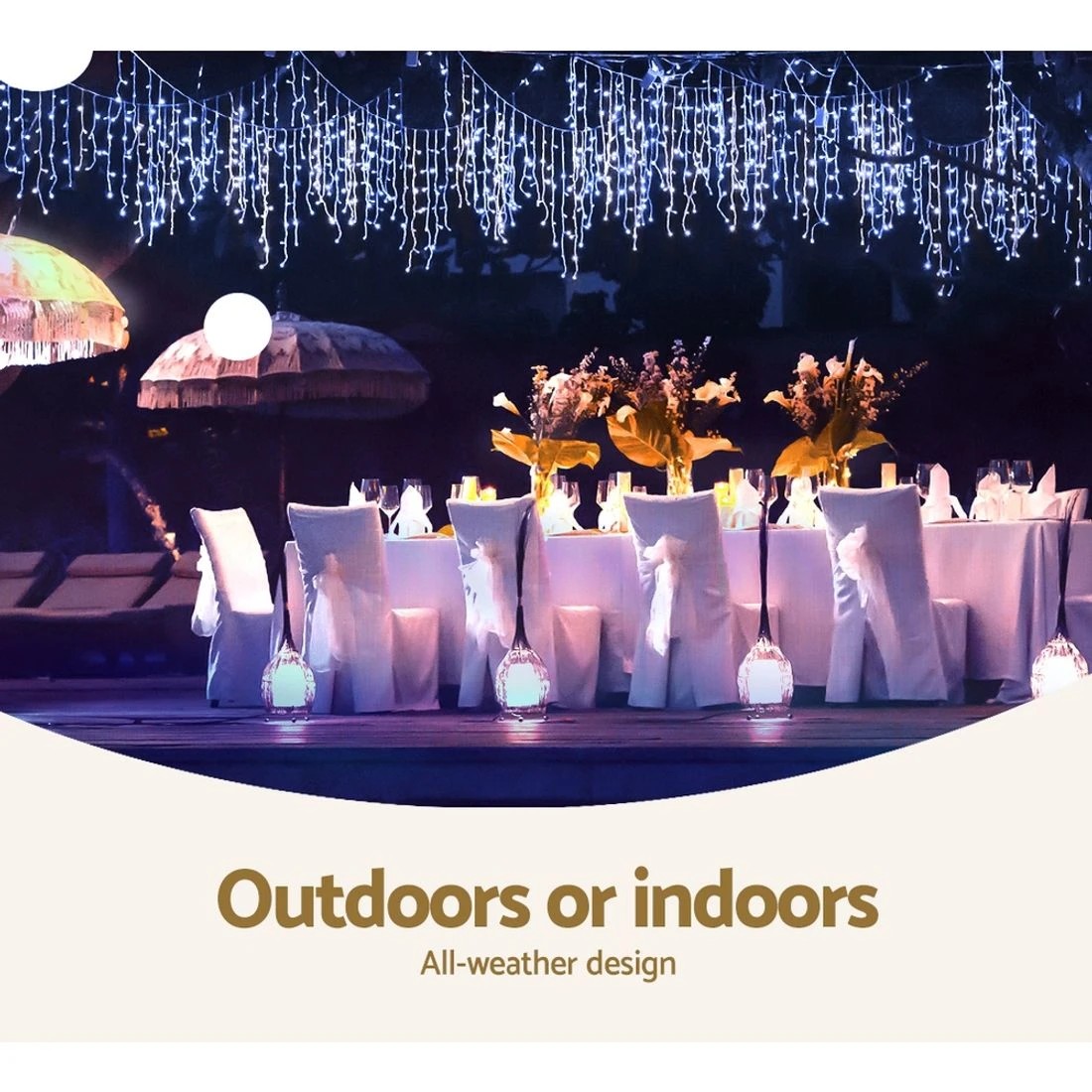 7 Jingle Jollys 20m Christmas Lights Icicle Light 800 Led Blue White Decor
 - Black, 7 of 10