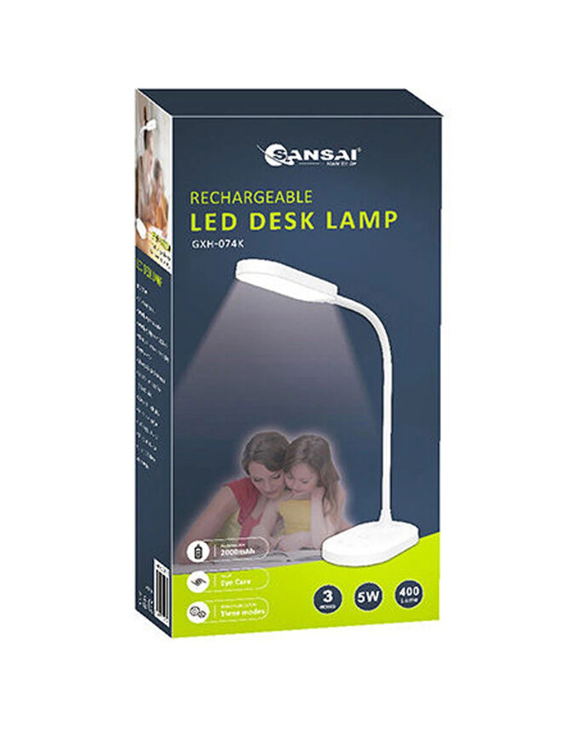 1 Sansai USB-C Rechargeable LED Desk Lamp Adjustable Brightness Colour - White, 1 of 5