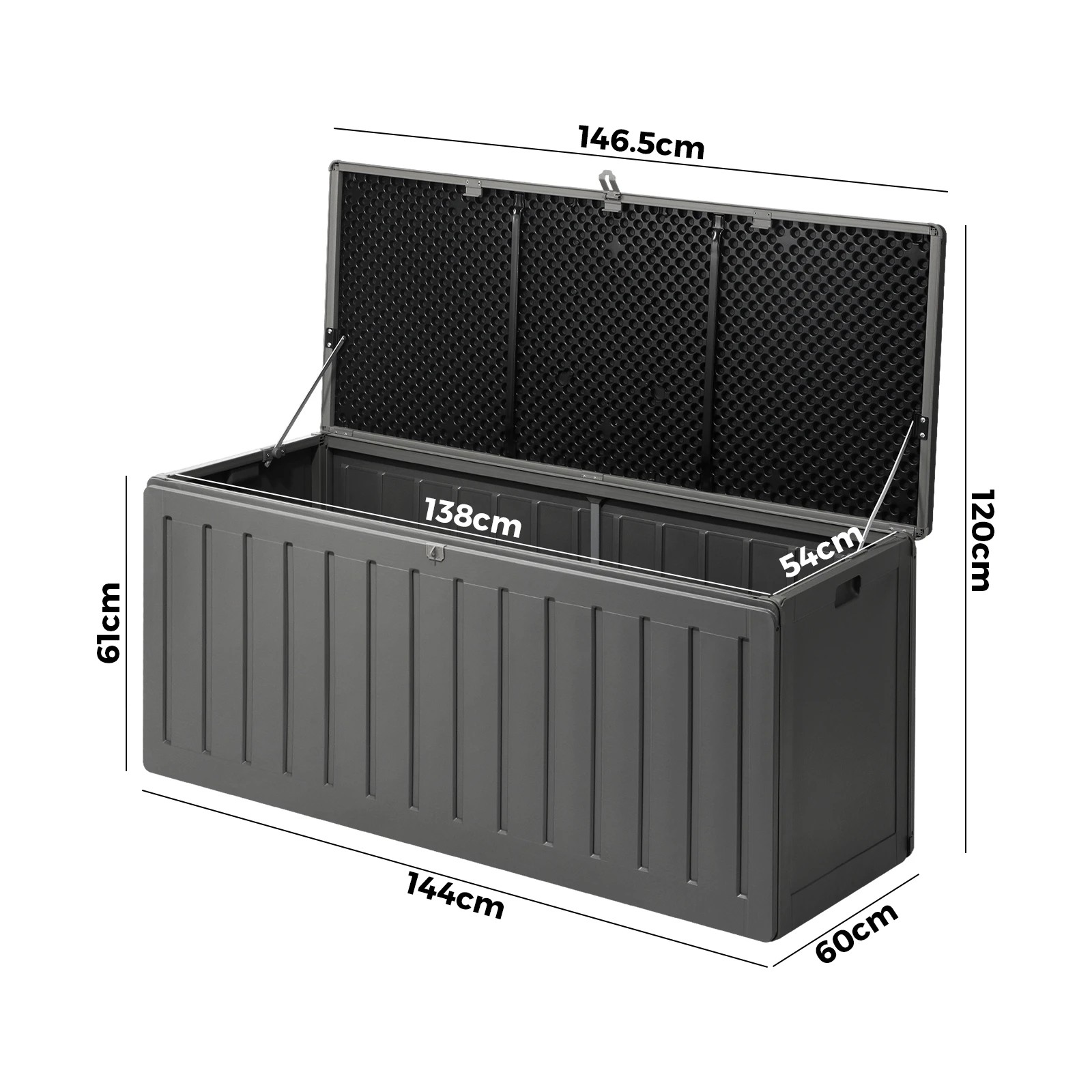 2 Livsip Outdoor Storage Box Bench 490L Cabinet Container Garden Deck Tool - Multi, 2 of 8