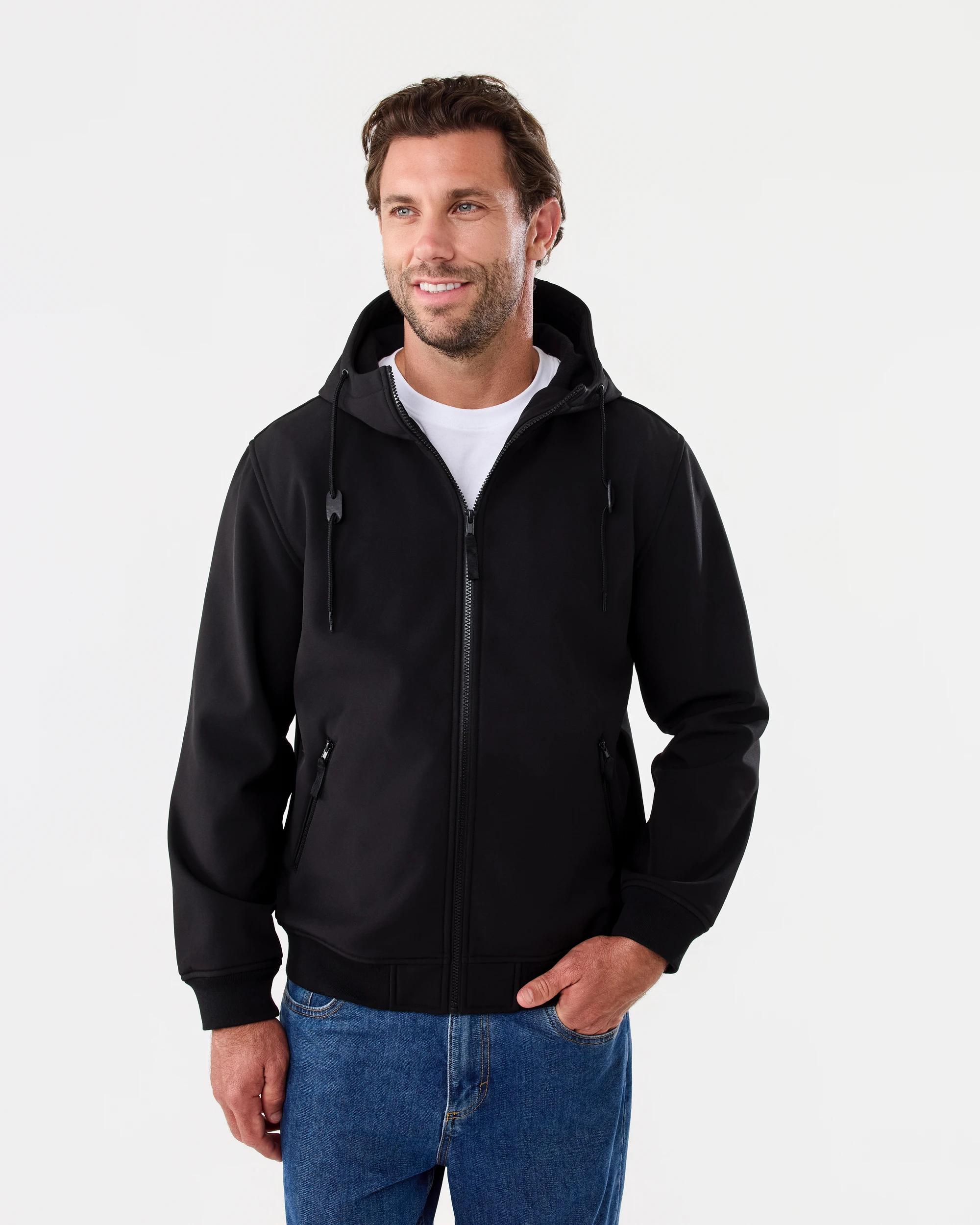 2 Hooded Fleece Lined Jacket Black, 2 of 7
