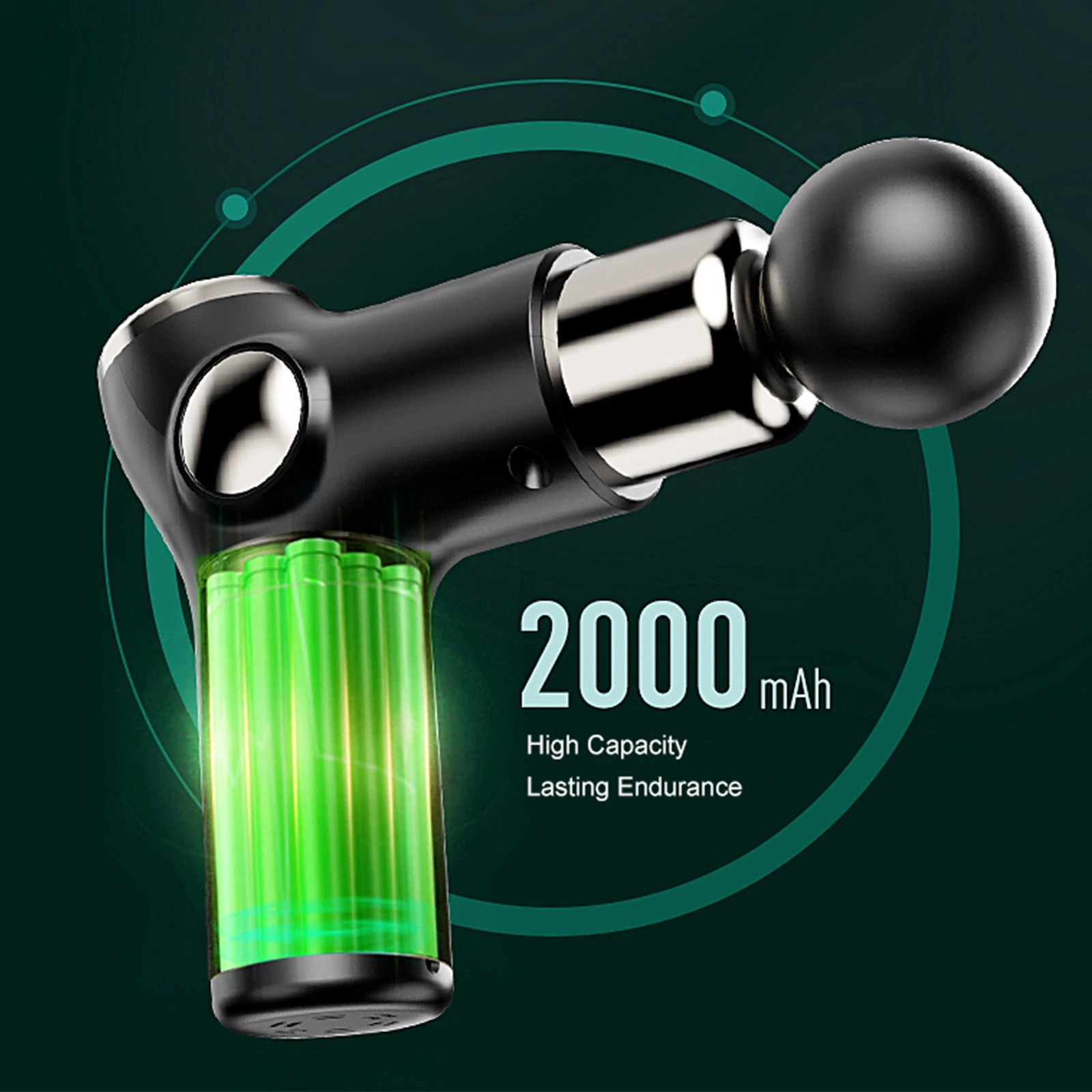 5 FITSMART 6 Level Mini Vibration Therapy Massage Gun USB Charging 4 Heads - Black, 5 of 10