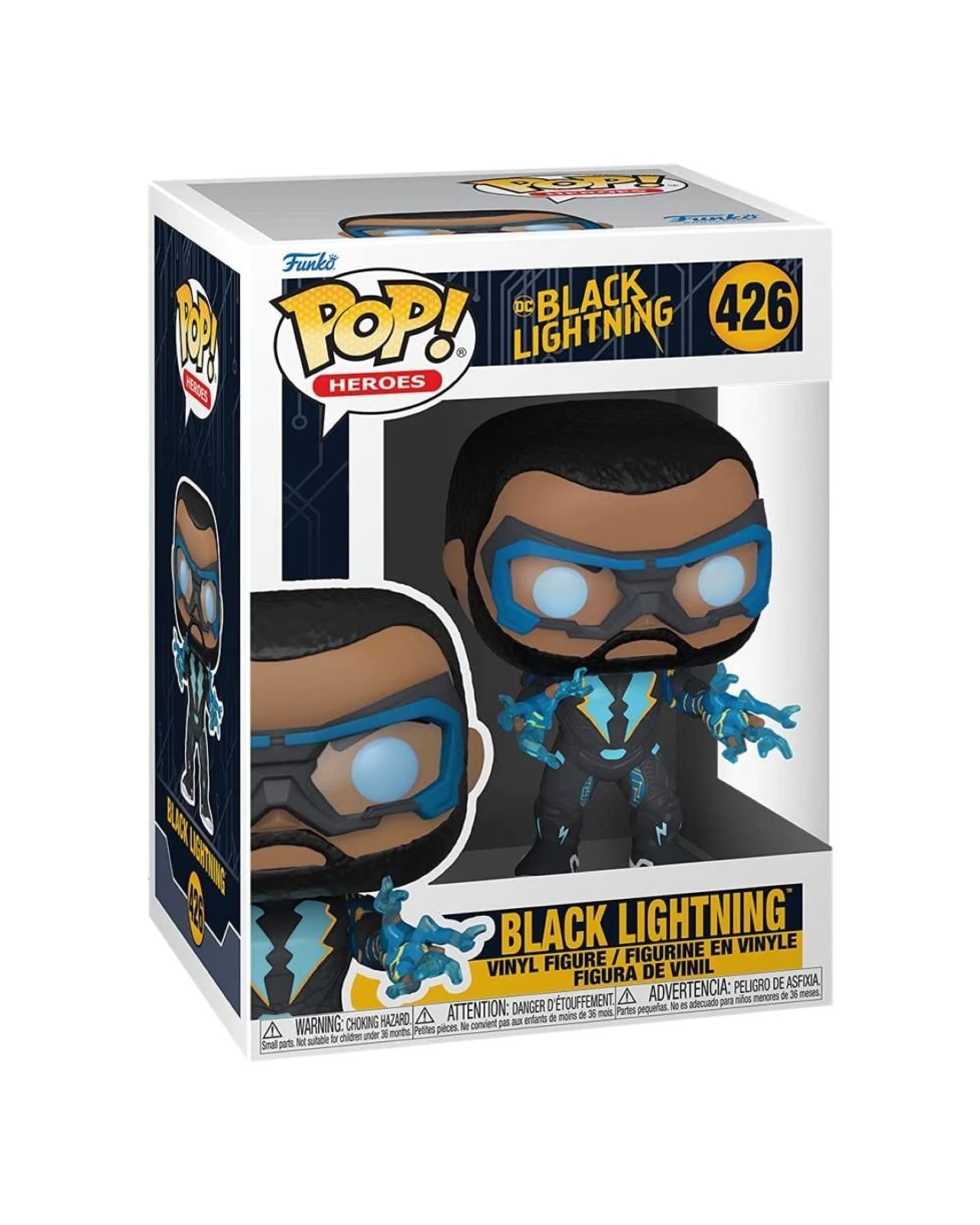 3 Pop Black Lightning Action Figure Vinyl Superhero Collectible 10cm Plastic - Black, 3 of 3