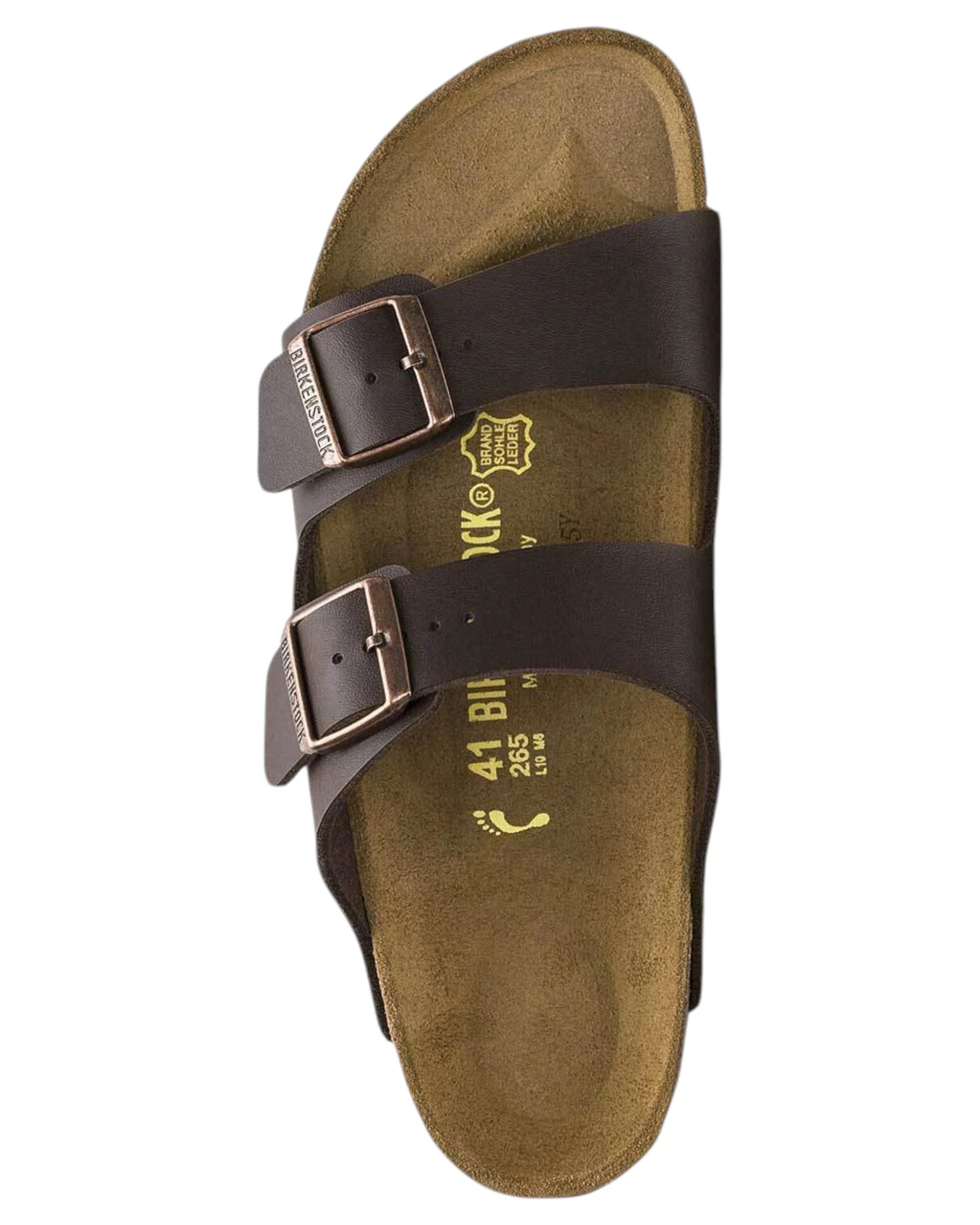 3 Birkenstock Unisex Arizona Birko-Flor Slip On Sandals DARK BROWN, 3 of 6