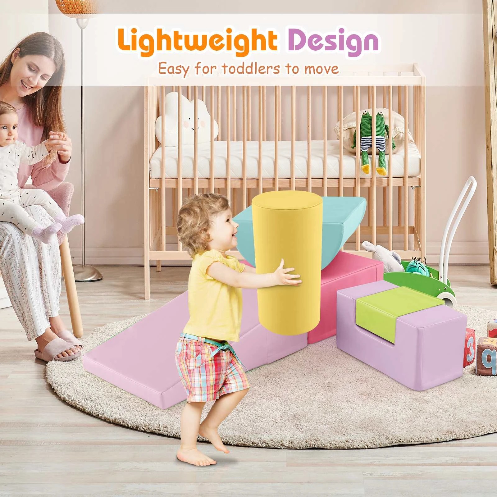 6 Costway 6PCS Soft Foam Blocks Baby Climb & Crawl Playset, 6 of 7