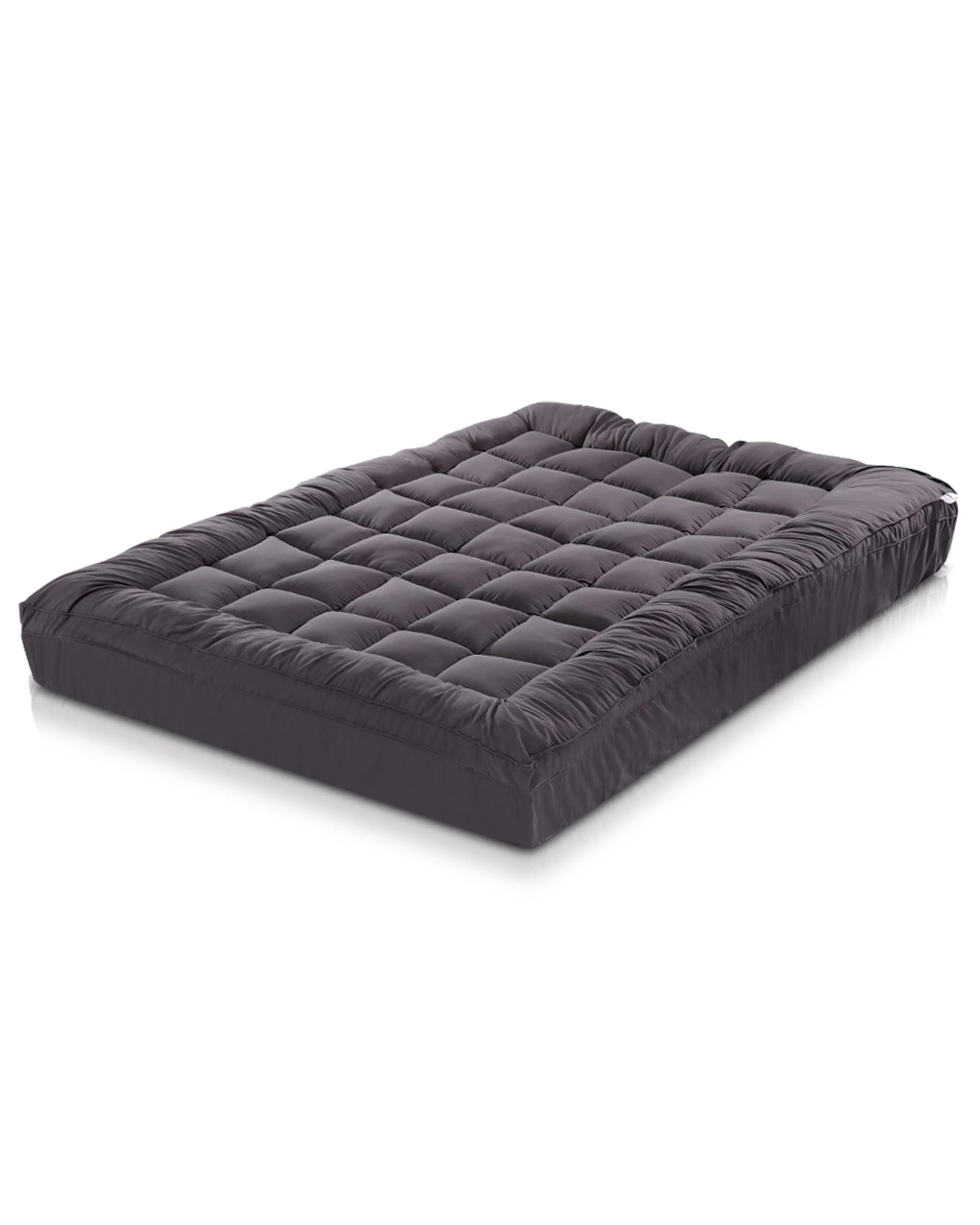 1 Giselle Mattress Topper King - Charcoal - Charcoal, 1 of 8
