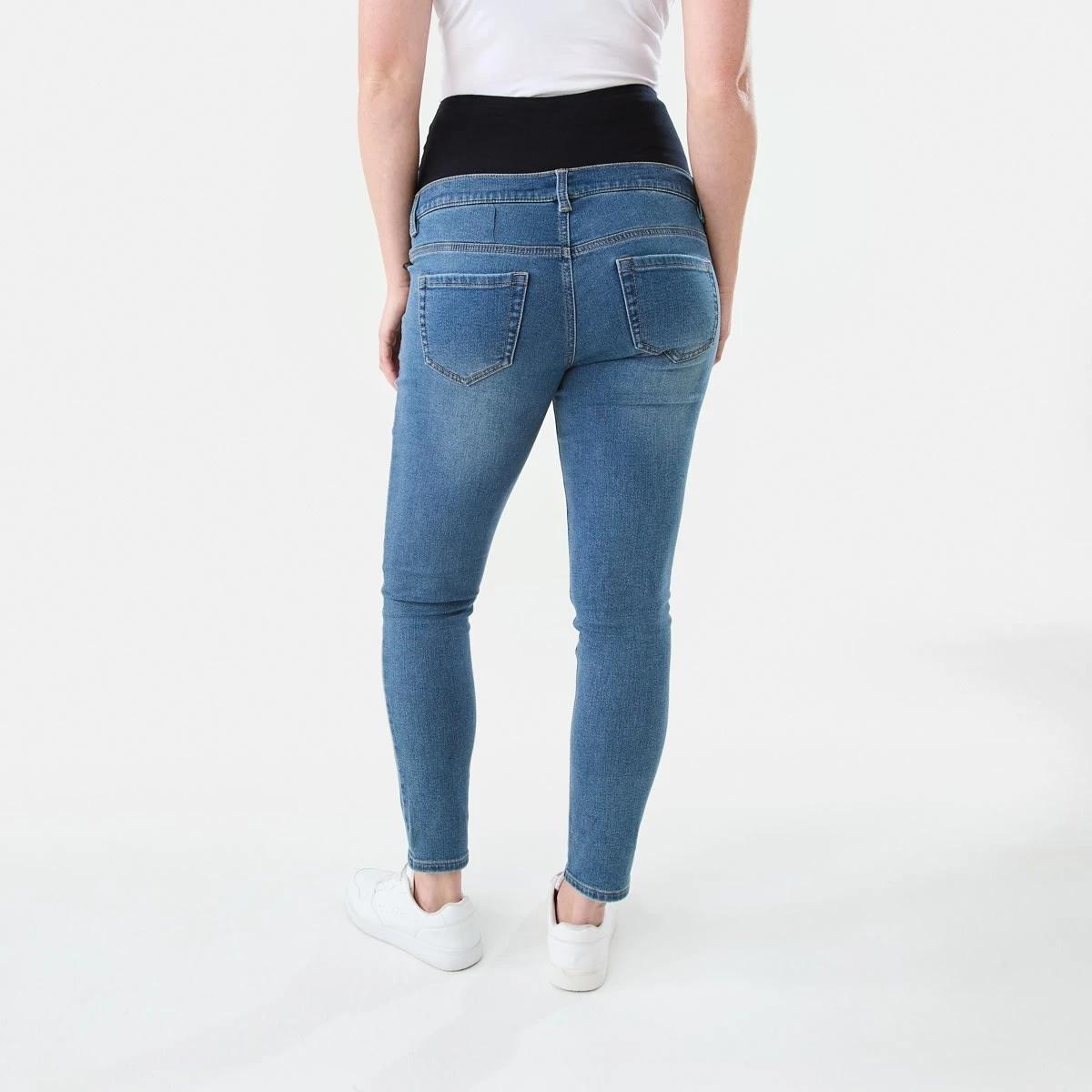 3 Maternity Stretch Skinny Jeans Mid Wash, 3 of 6