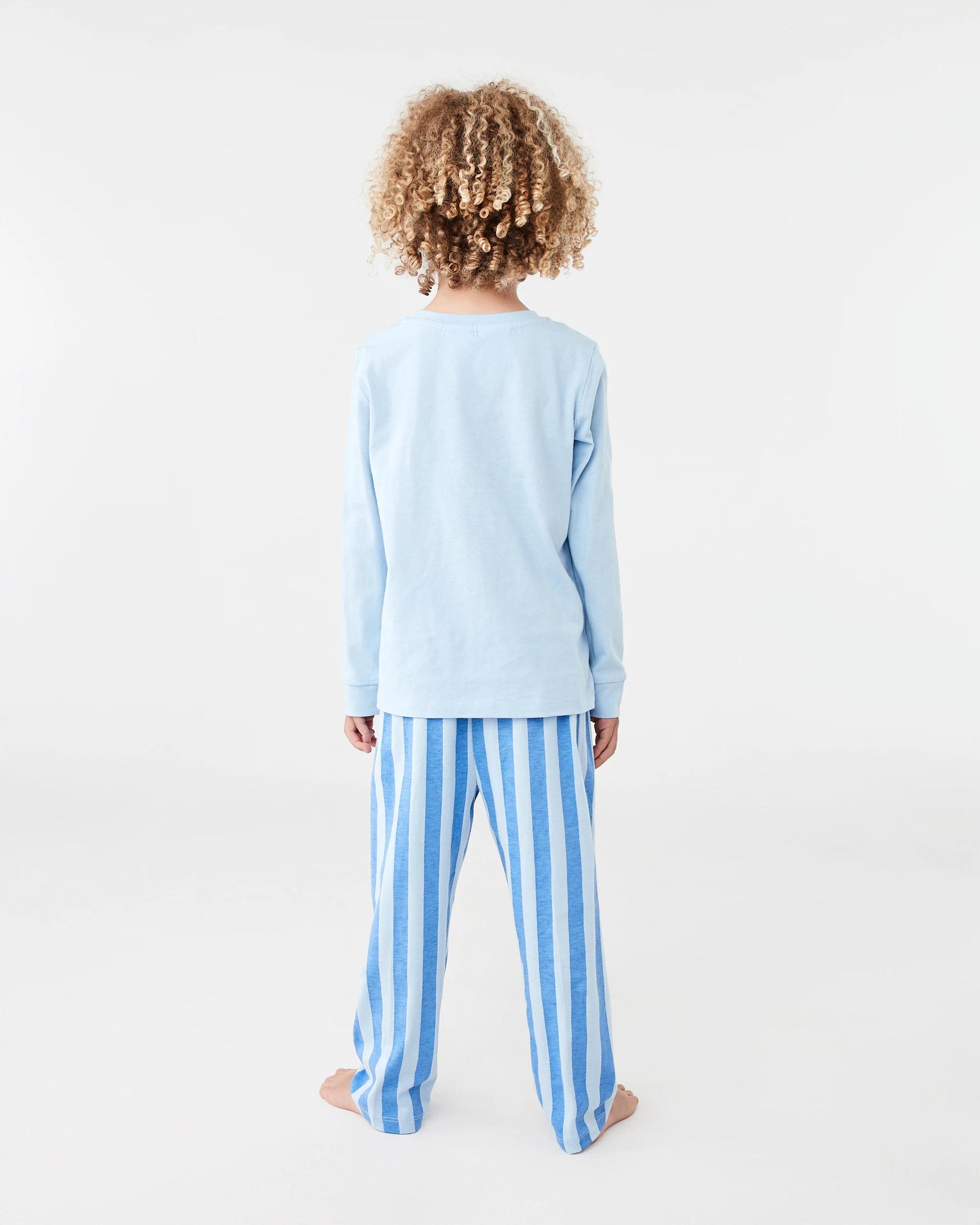 2 Wiggles License Rib Pyjama Set Blu Stripe, 2 of 10
