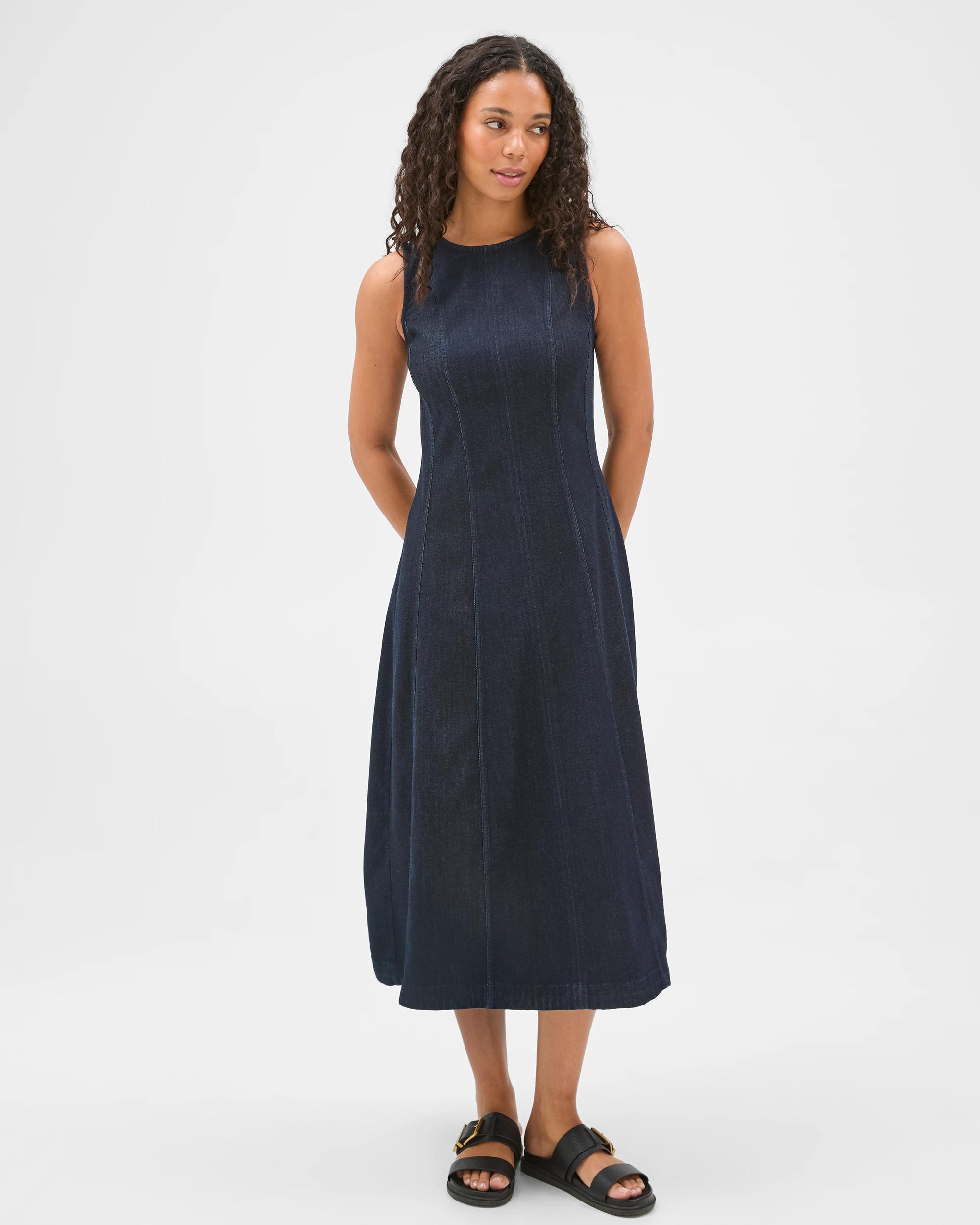 1 Target Denim Denim Maxi Dress RINSE, 1 of 6