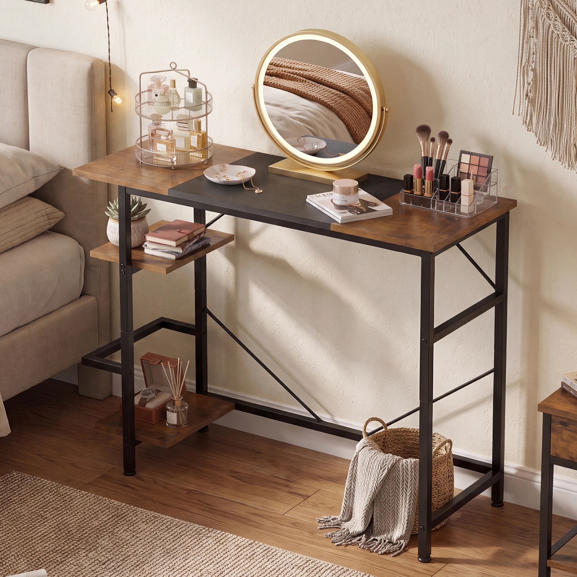 2 Advwin Reversible Computer Desk 90cm Home Office Desk Writing Table - Black, 2 of 8