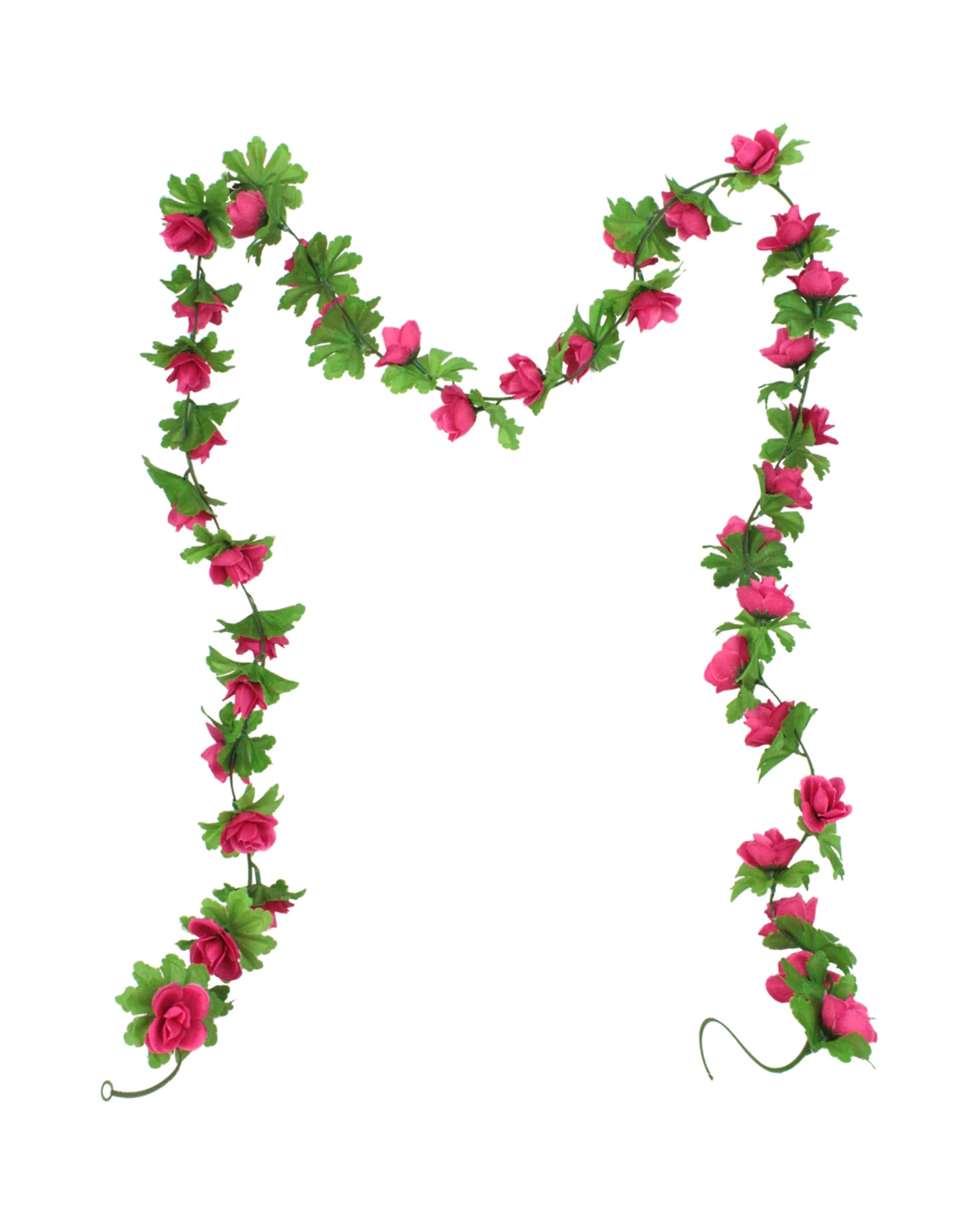 1 Partyrama Artificial Magenta Rose Garland 2m - Pink, 1 of 2