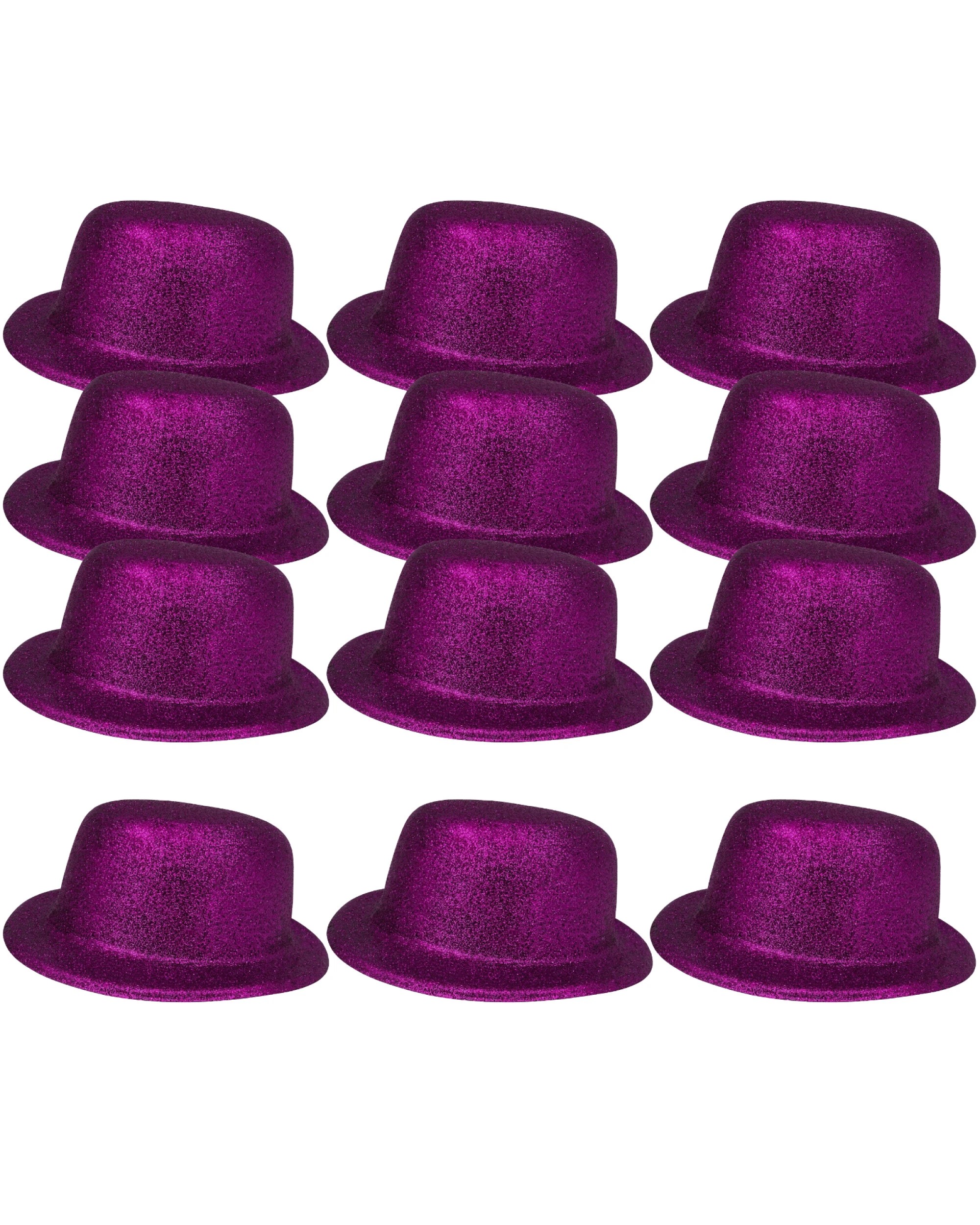 2 BR Costumes Glitter Bowler Hat Party Costume Accessory - Bulk Pack of 12, 2 of 3
