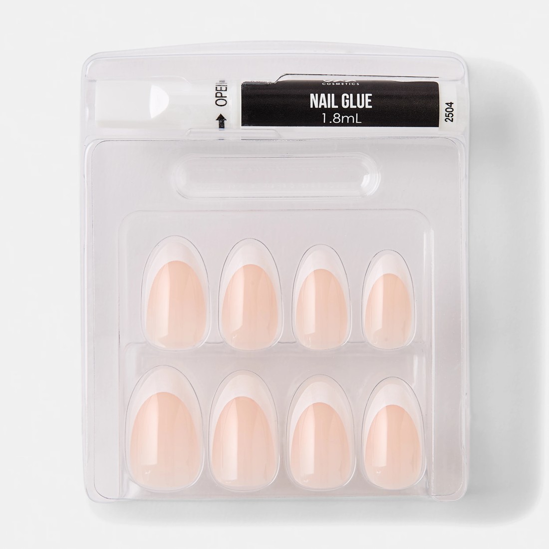 3 OXX Cosmetics 24 Pack Artificial Nails with Adhesive - Almond Shape, French Tip, 3 of 5