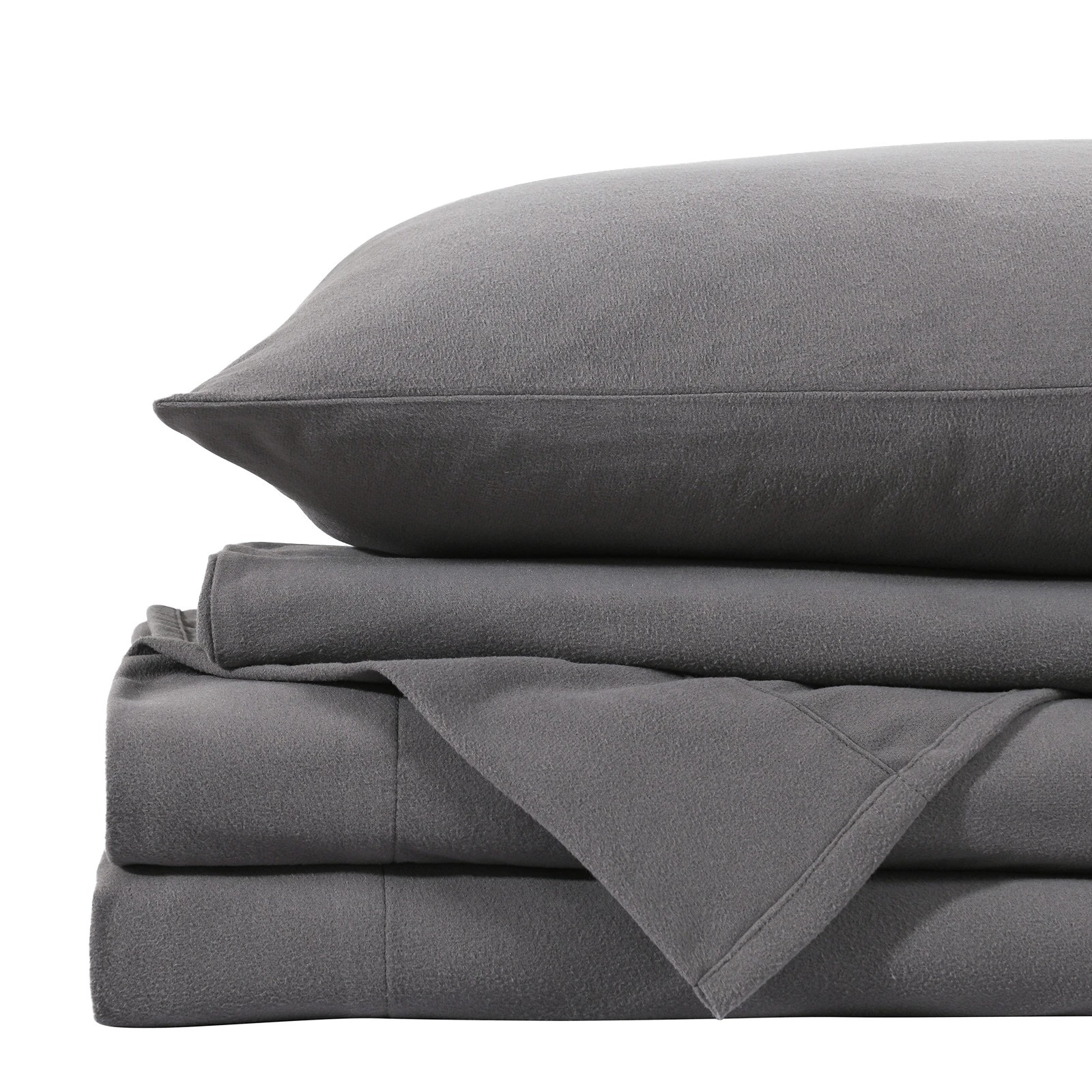 5 Royal Comfort Fleece Flannel Sheet Set Ultra Soft Warm Winter Thermal Bedding - Single Bed - Charcoal, 5 of 10