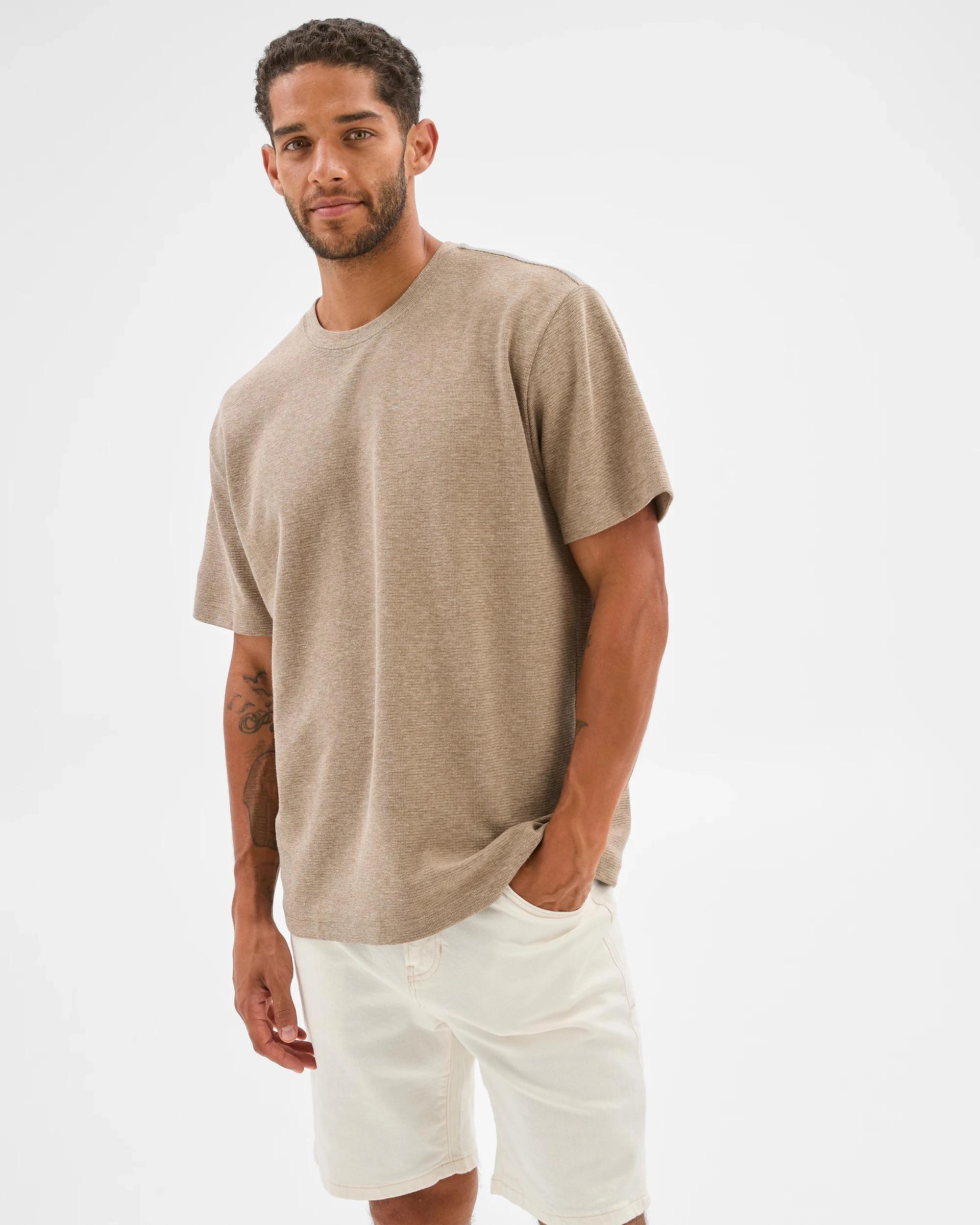 7 Target Australian Cotton Blend Textured T-Shirt MUSHROOM, 7 of 7