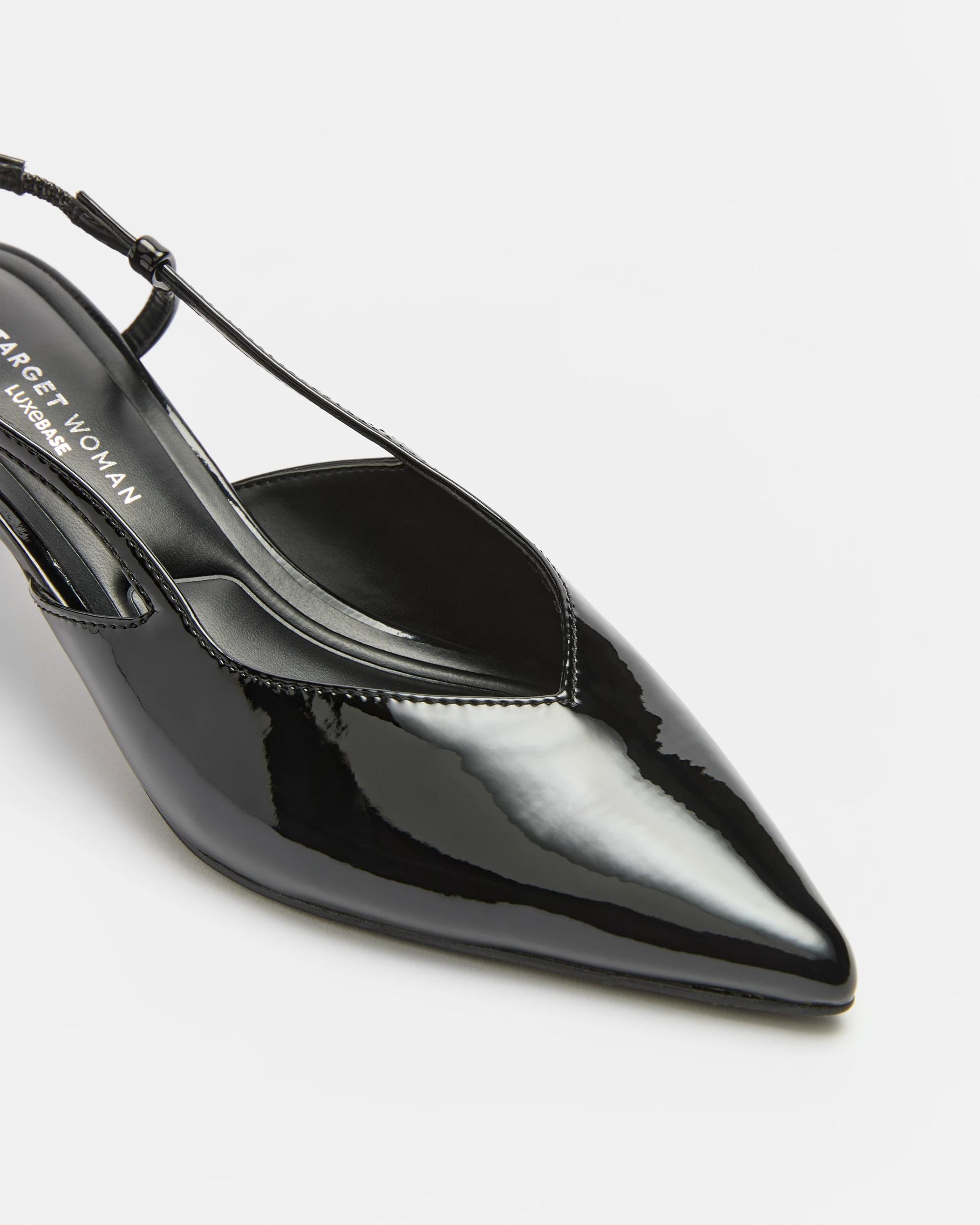2 Target Womens Low Point Kitten Heel - Sasha BLACK PATENT, 2 of 3