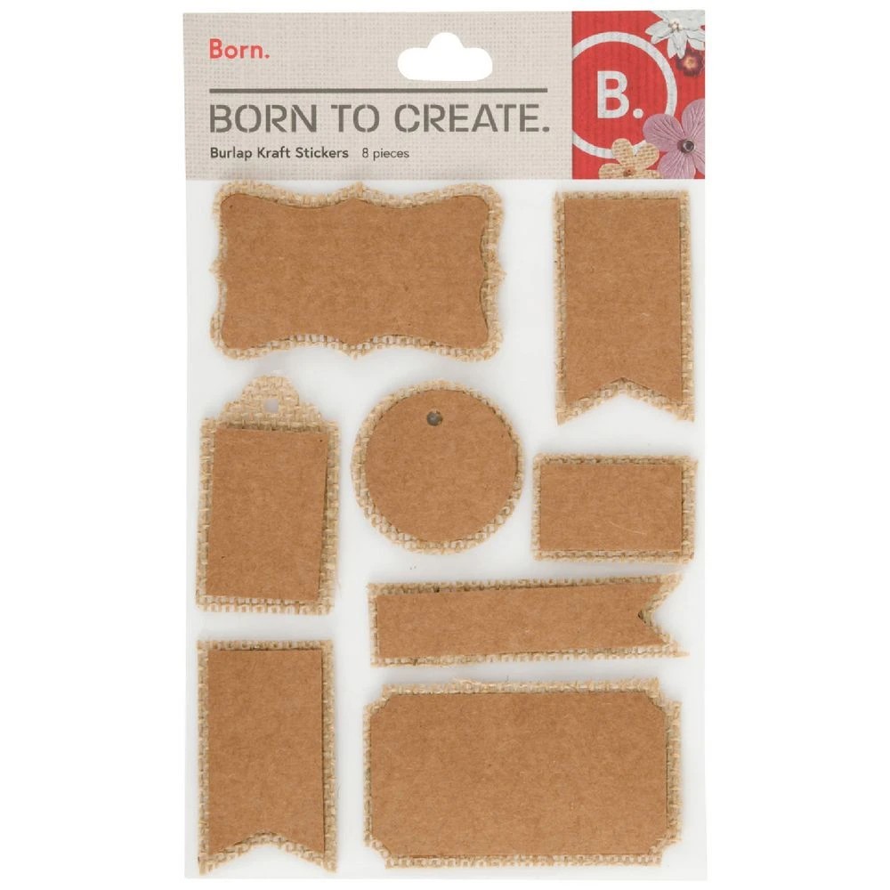 1 Born Kraft Tag Stickers 8 Pack, 1 of 2