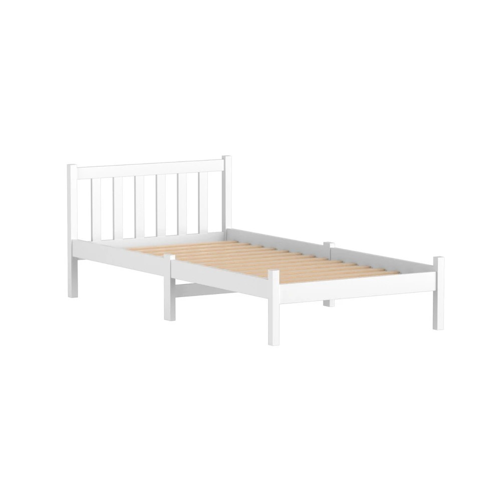 1 Artiss Bed Frame Single Size Wooden  SOFIE - White, 1 of 8