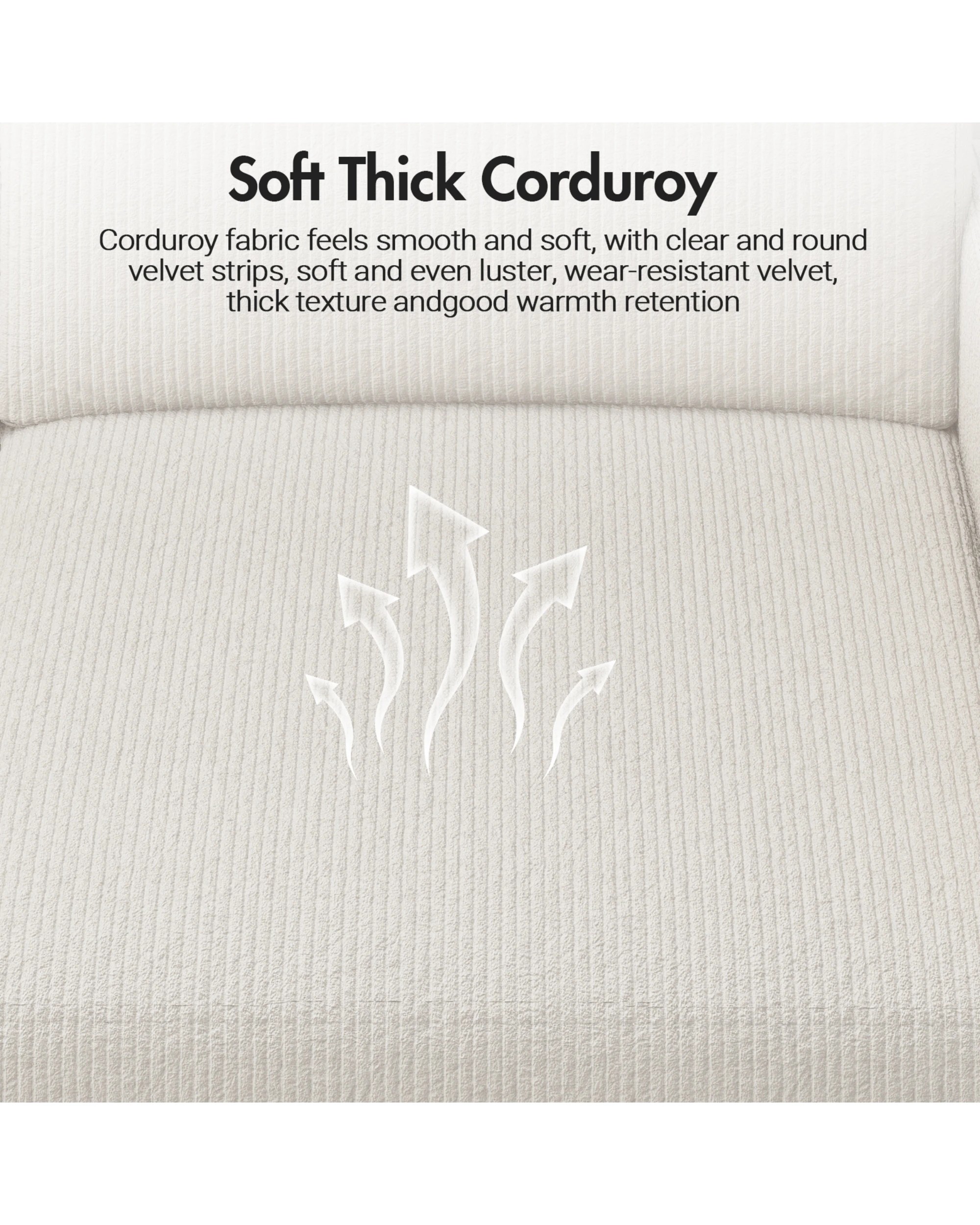 5 Advwin 3 Seater Sofa 197cm Corduroy Modular Corner Couch W/ Storage Ottoman & Drawers Lounge Chaise, 5 of 9
