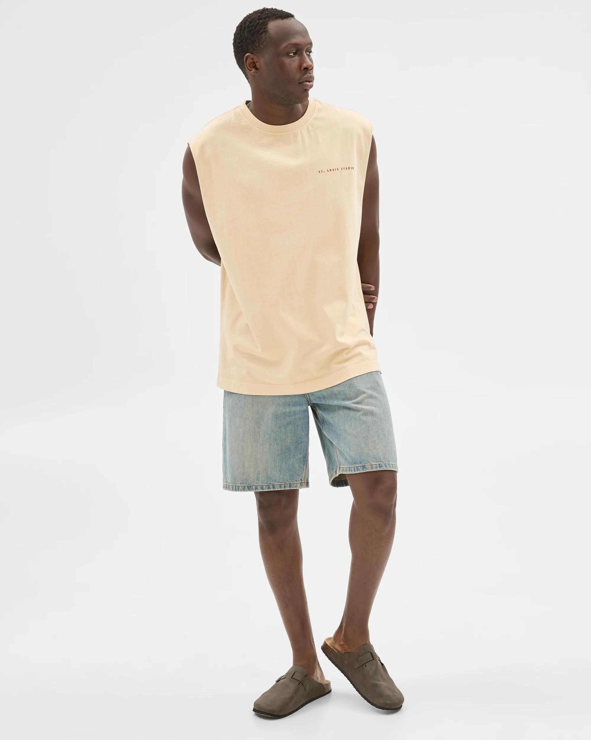 6 Australian Cotton Graphic Tank Top - Commons PAISLEY SAND, 6 of 6