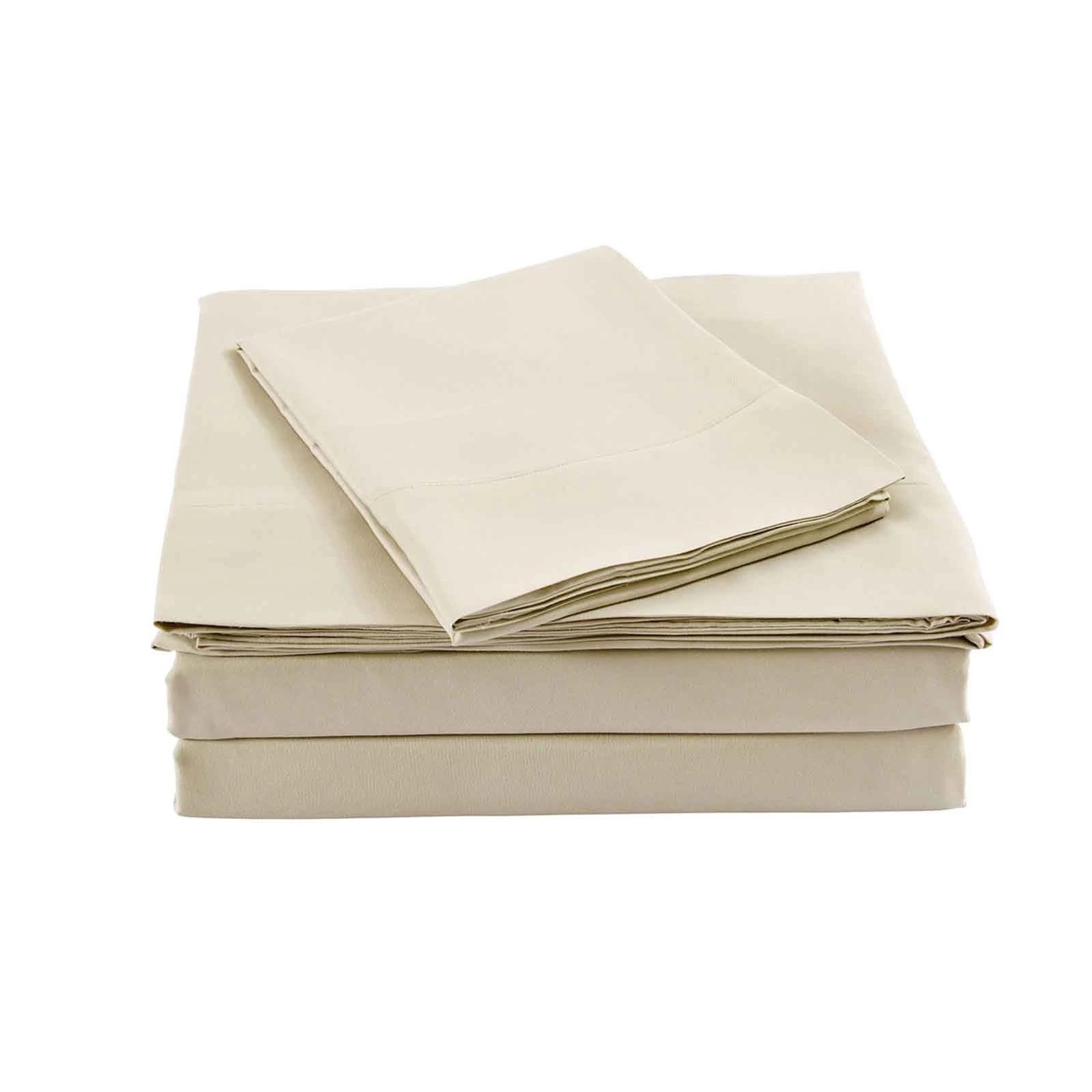 6 Royal Comfort 1000TC Bamboo Blend Sheet Pillowcase Set Ultra Soft - Double Bed - Beige, 6 of 7