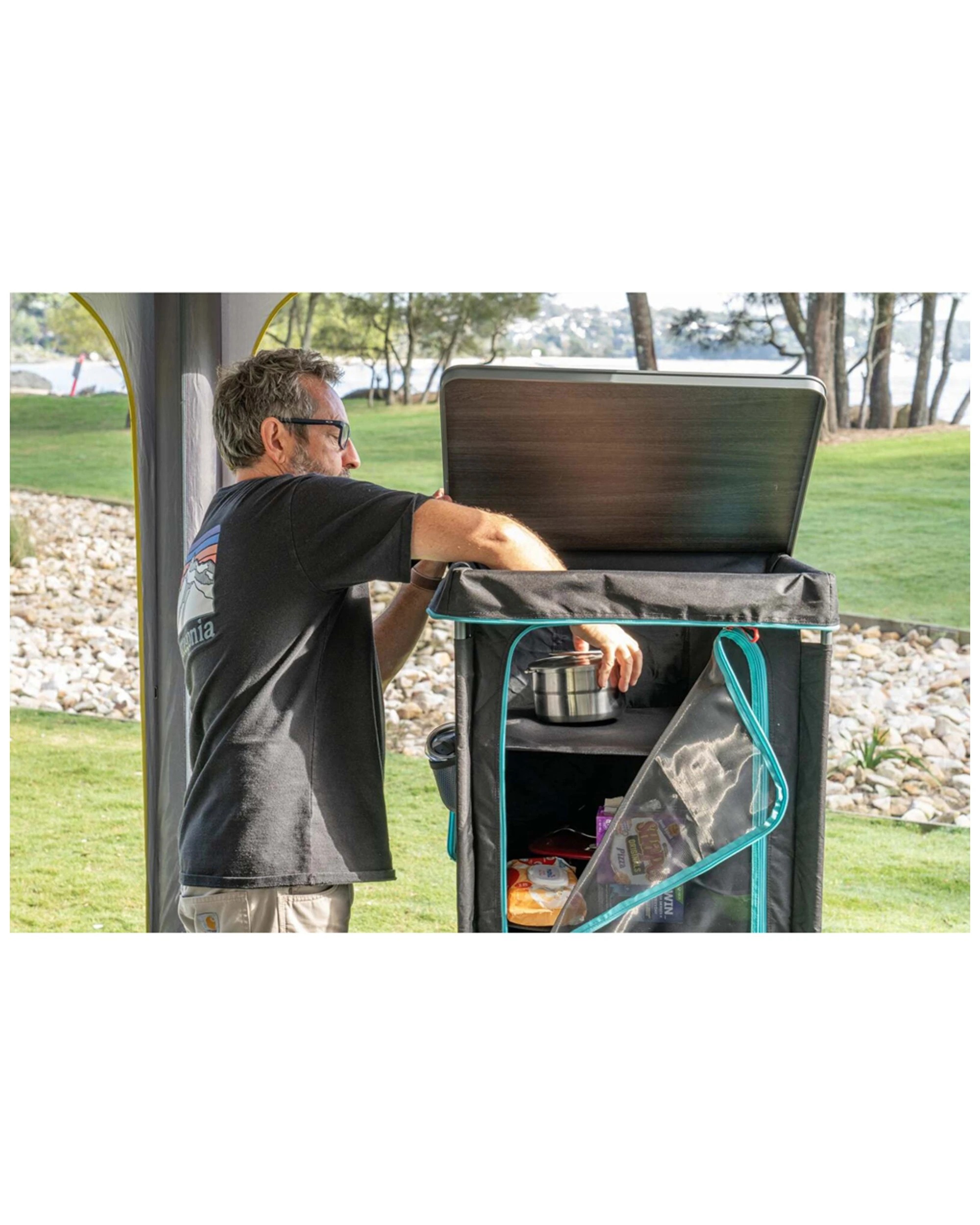 3 Quest Outdoors Pop Top 5 Shelf Camp Cupboard All-Weather Hardtop - Black, 3 of 5