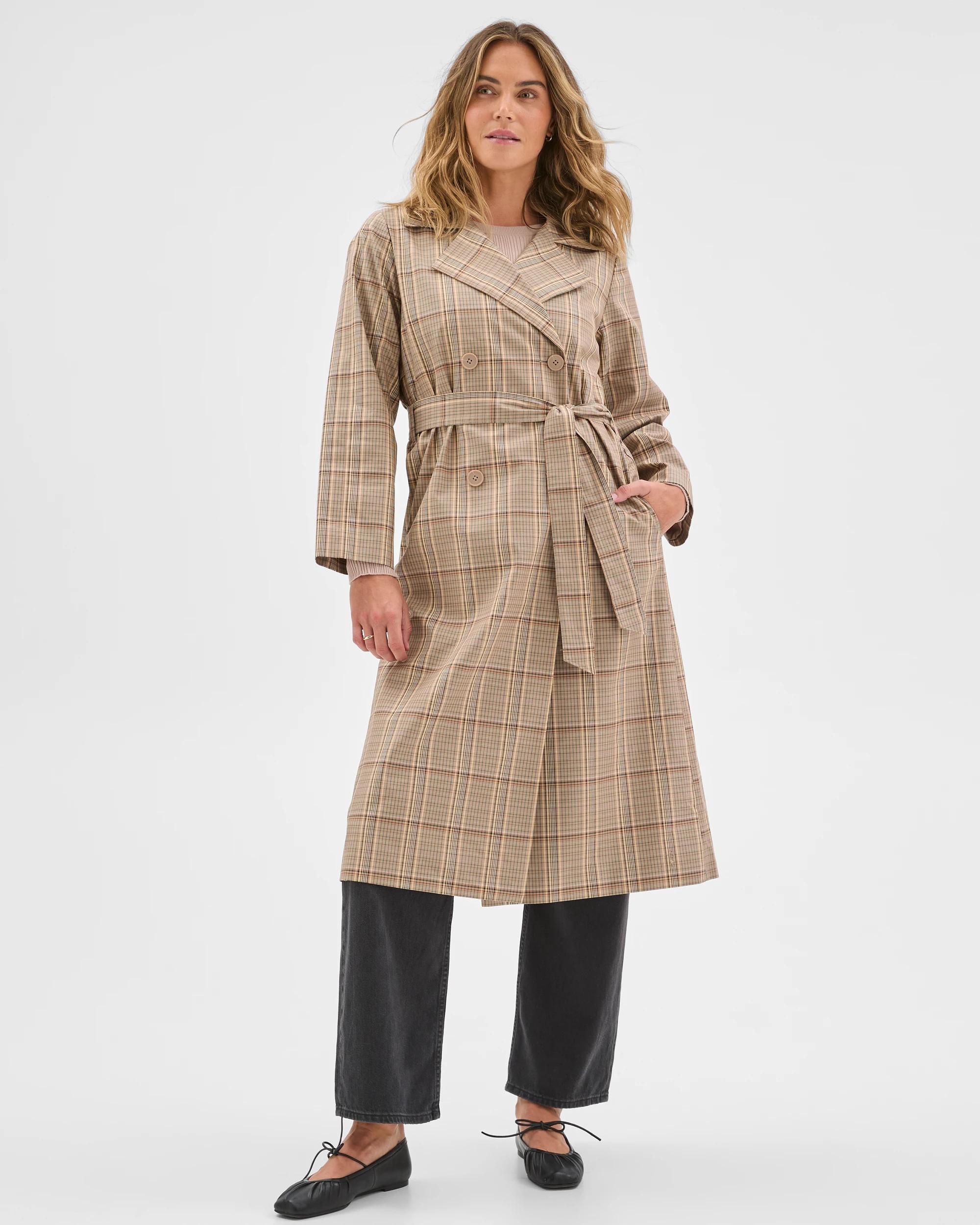 3 Target Woman Australian Cotton Check Trench Coat CHECK, 3 of 6