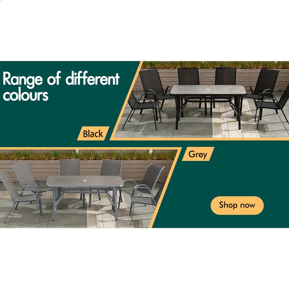 10 Alfordson 7PCS Outdoor Dining Set Garden Table and Chairs Patio Furniture - Black, 10 of 10