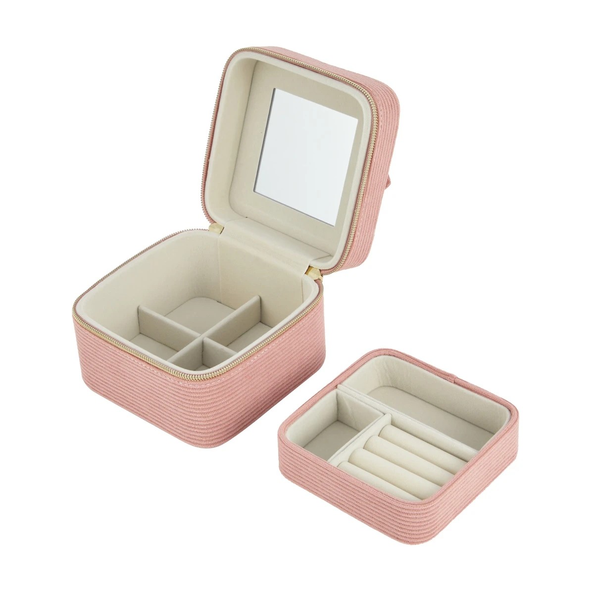 5 Pink Corduroy Square Jewellery Box, 5 of 9