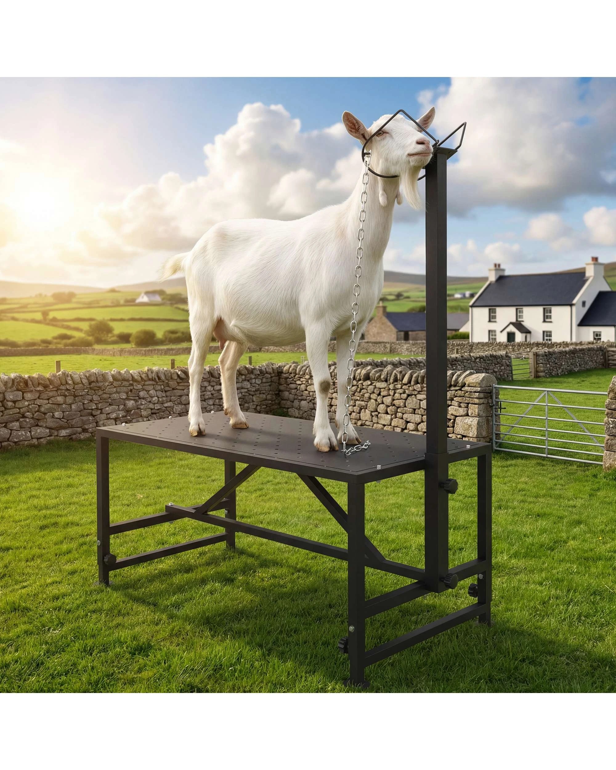 4 Advwin Goat Stand for Milking Metal Livestock Milking Shearing Stand, 4 of 10