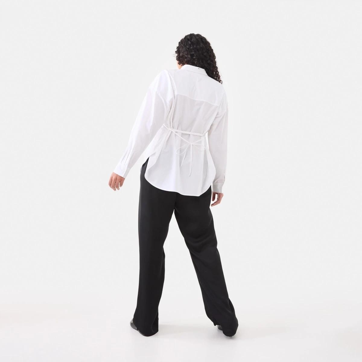 4 Tie Waist Satin Pants Black, 4 of 5