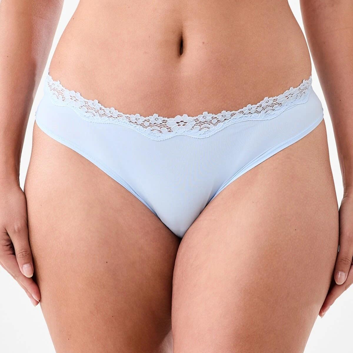 5 3 Pack Super Soft Lace Bikini Briefs MINI CHECK, WINDY BLUE, HALOGEN BLUE, 5 of 9