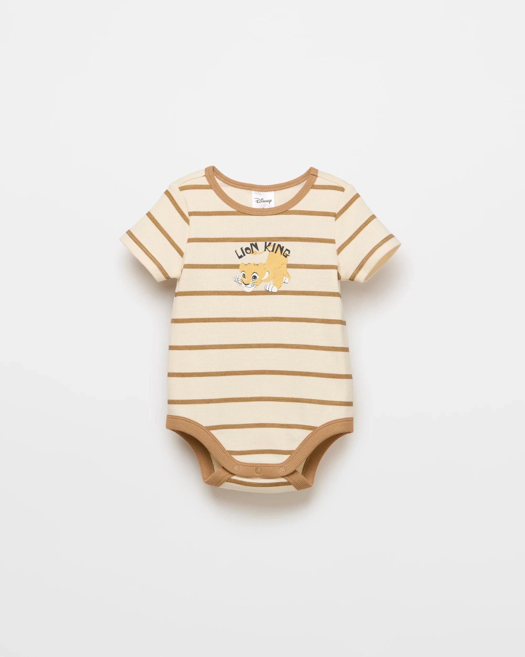 1 Baby Disney Organic Cotton Waffle Bodysuit LION KING, 1 of 2
