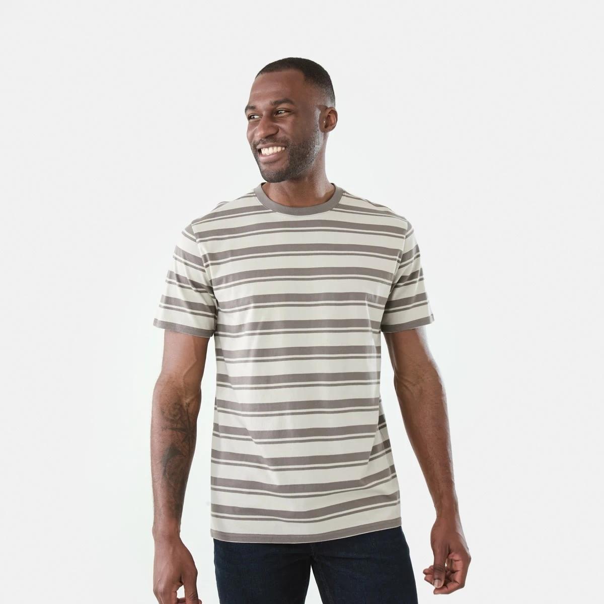 1 Australian Cotton Stripe T-shirt Brn Stripe, 1 of 5