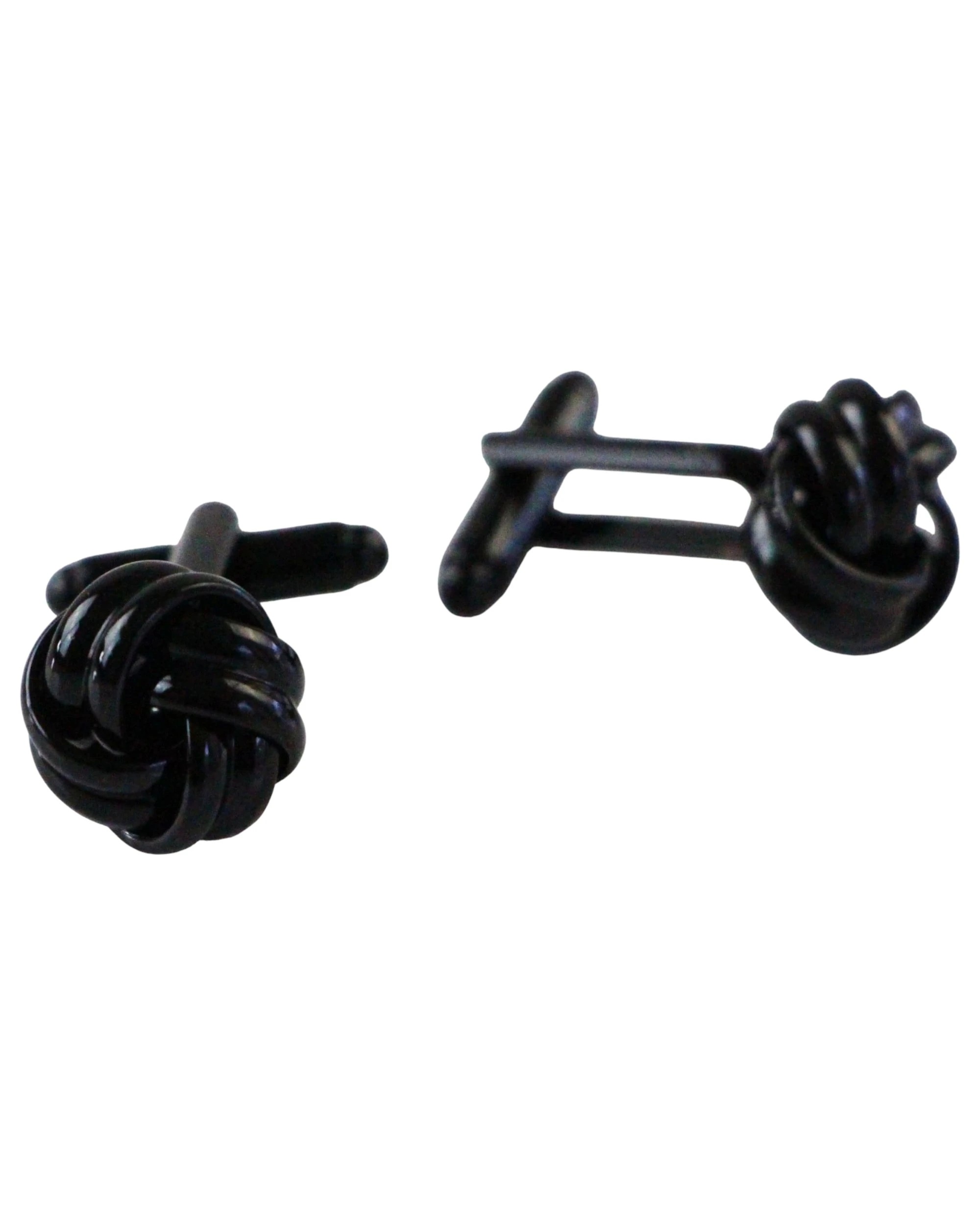 1 Zasel Mens Knotted Cufflinks - Black, 1 of 1
