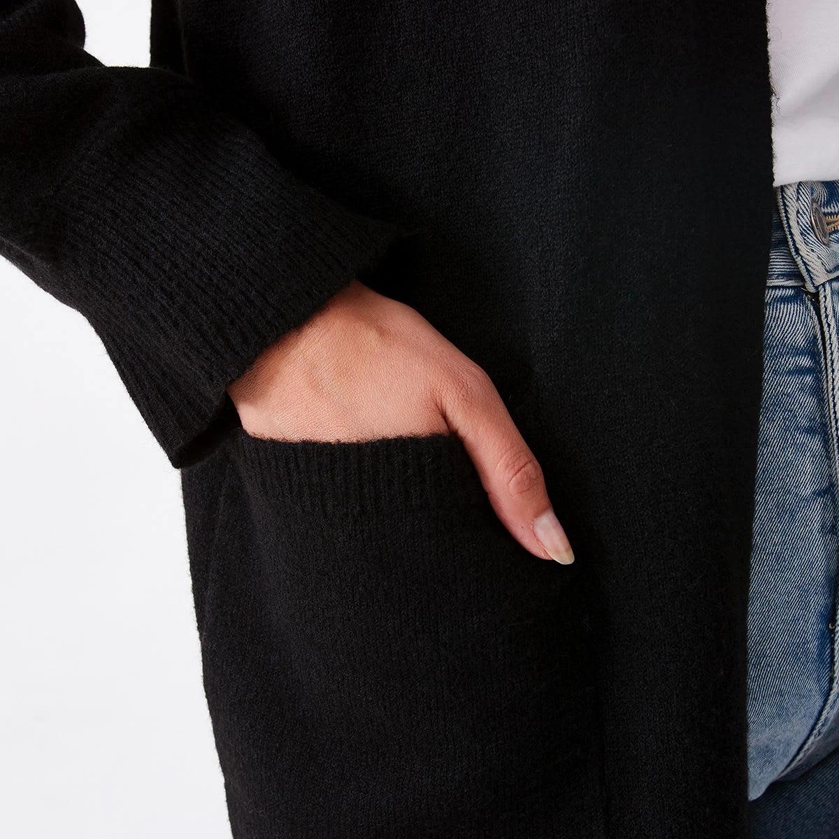 6 Balloon Sleeve Cardigan Black, 6 of 6