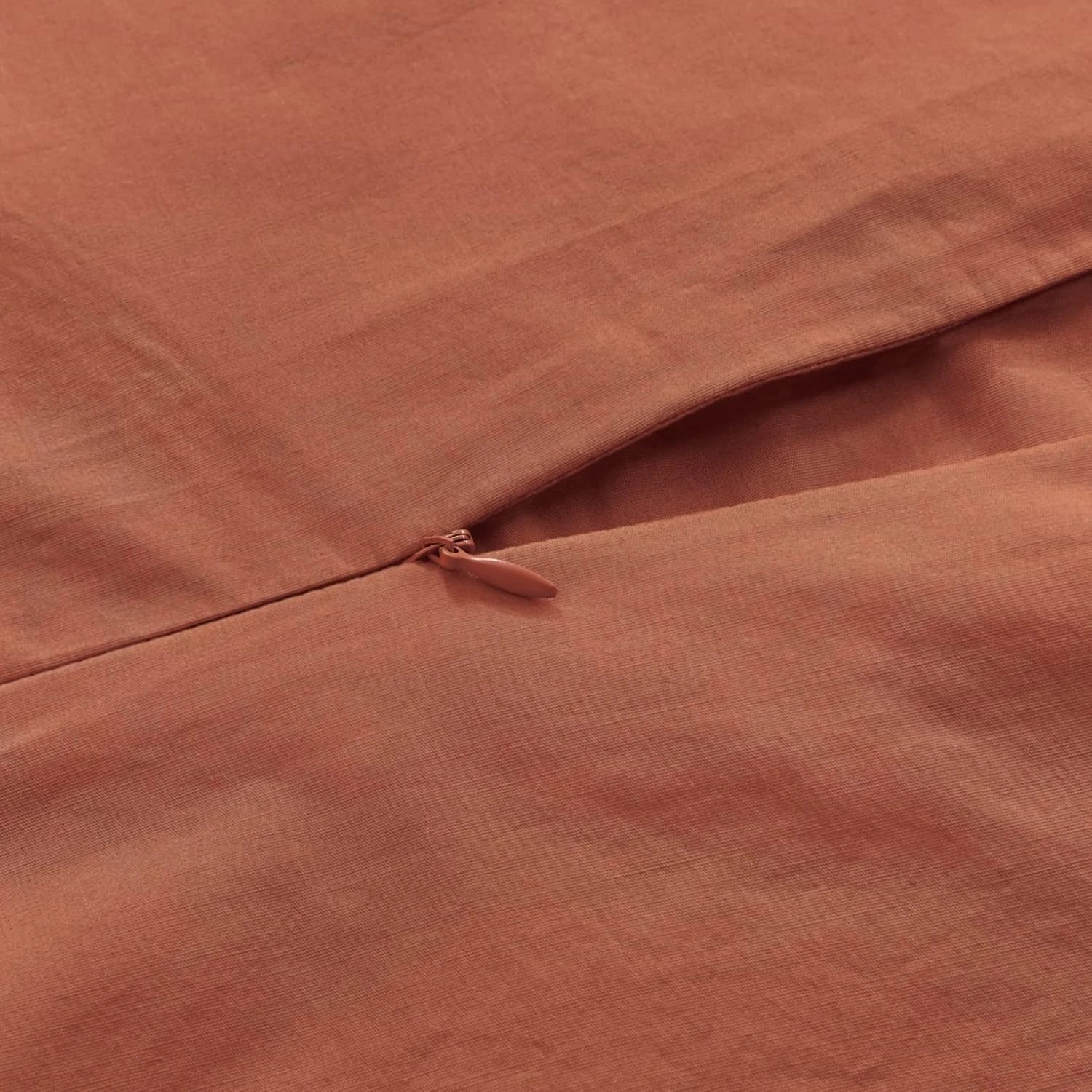 4 Gioia Casa Vintage Washed Cotton Quilt Cover Set Soft Breathable - Single Bed - Brick, 4 of 4