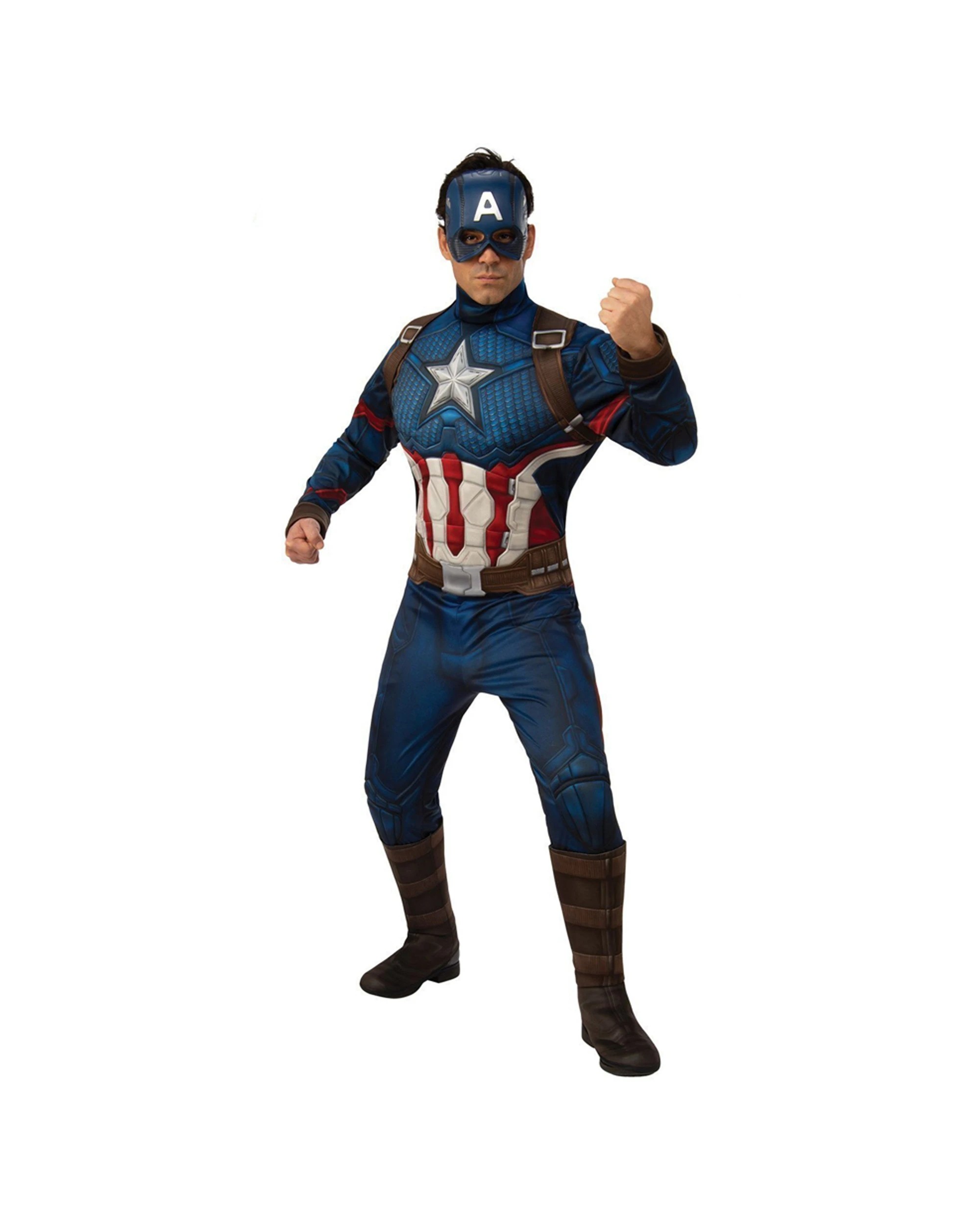 1 Marvel Captain America Deluxe Costume Party Halloween Size Standard Complete Set
 - Blue, 1 of 4