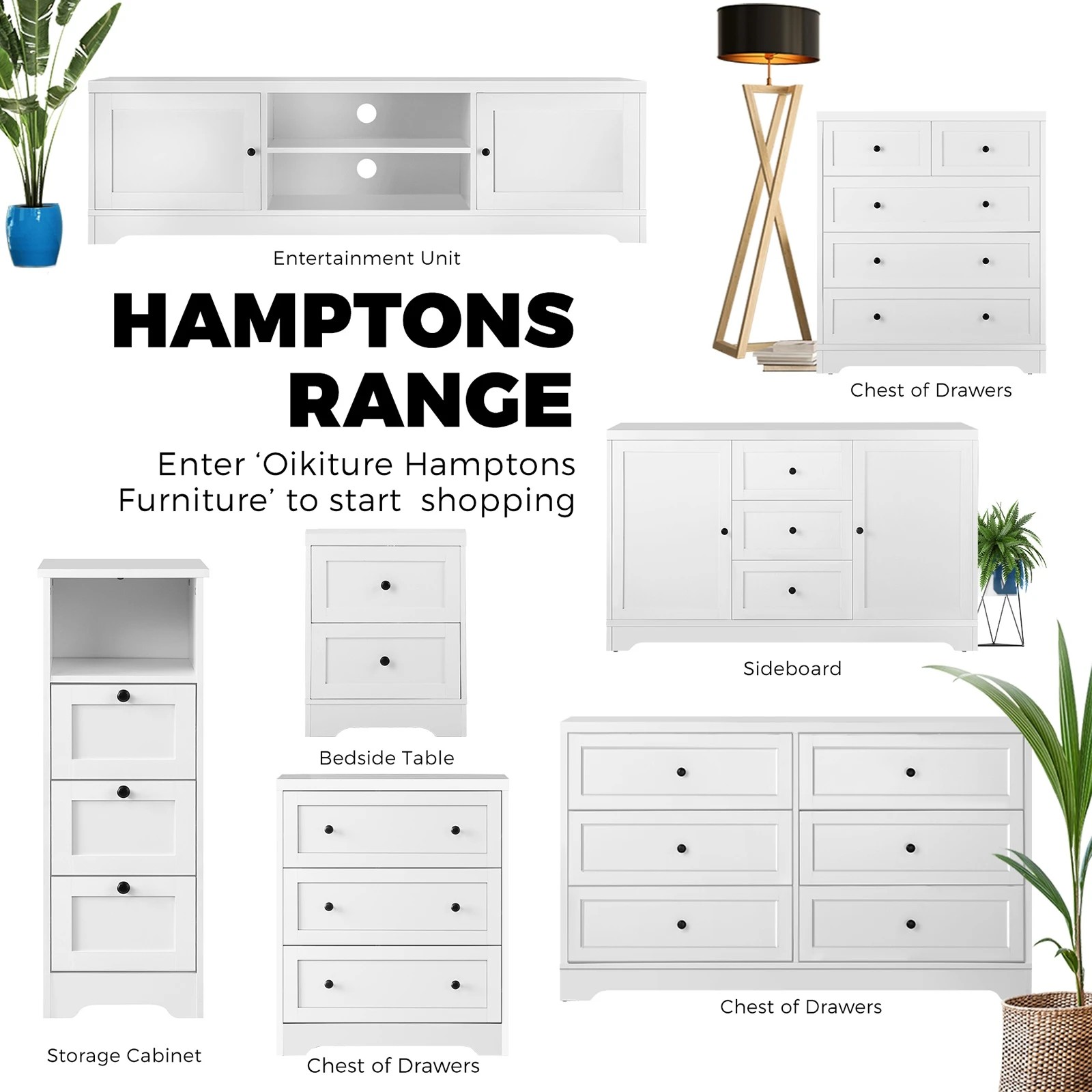 7 Oikiture Chest of Drawers 3 Drawers Tallboy Storage Cabinet - White, 7 of 8