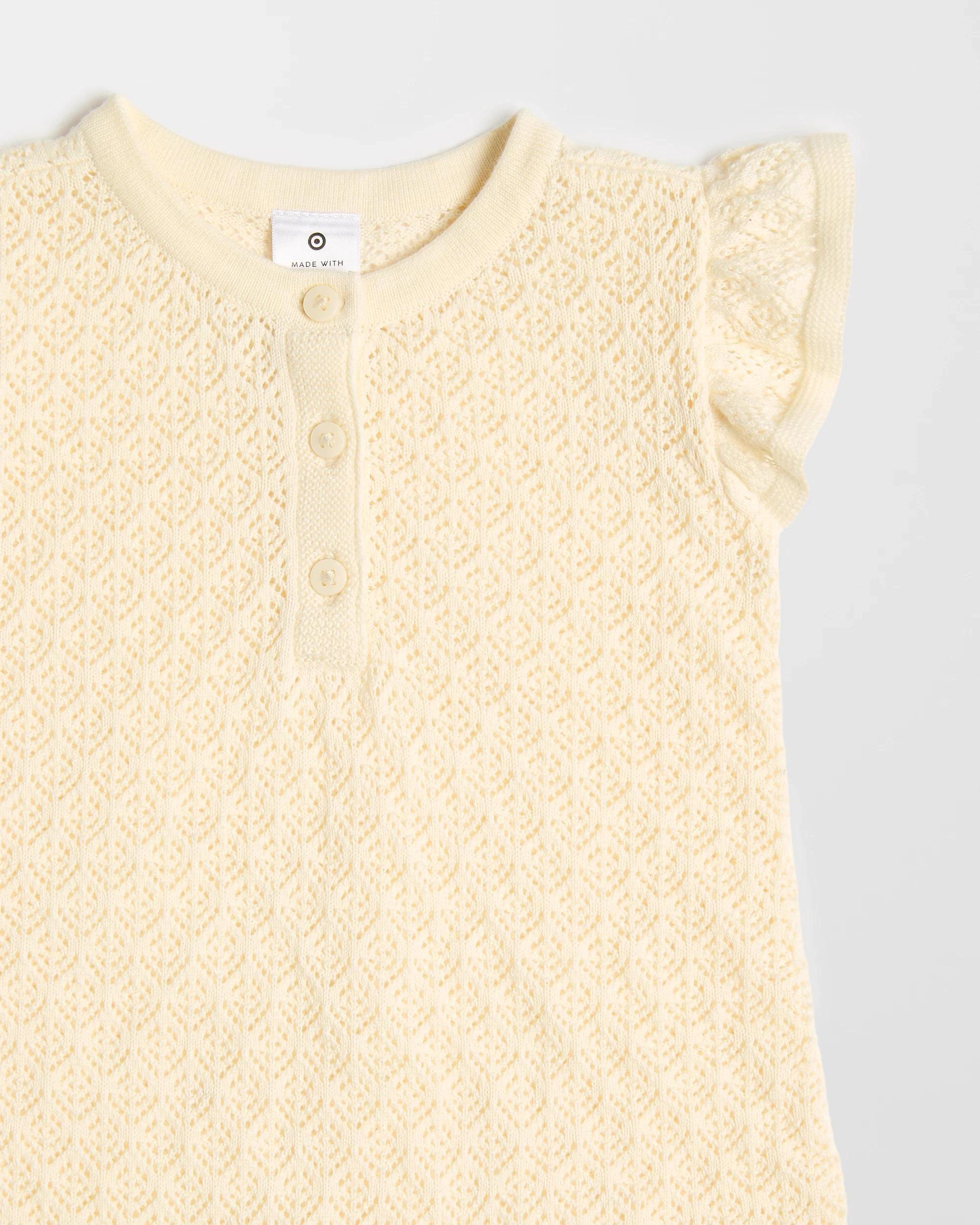 2 Target Organic Cotton Baby Knit Romper CREAM, 2 of 3