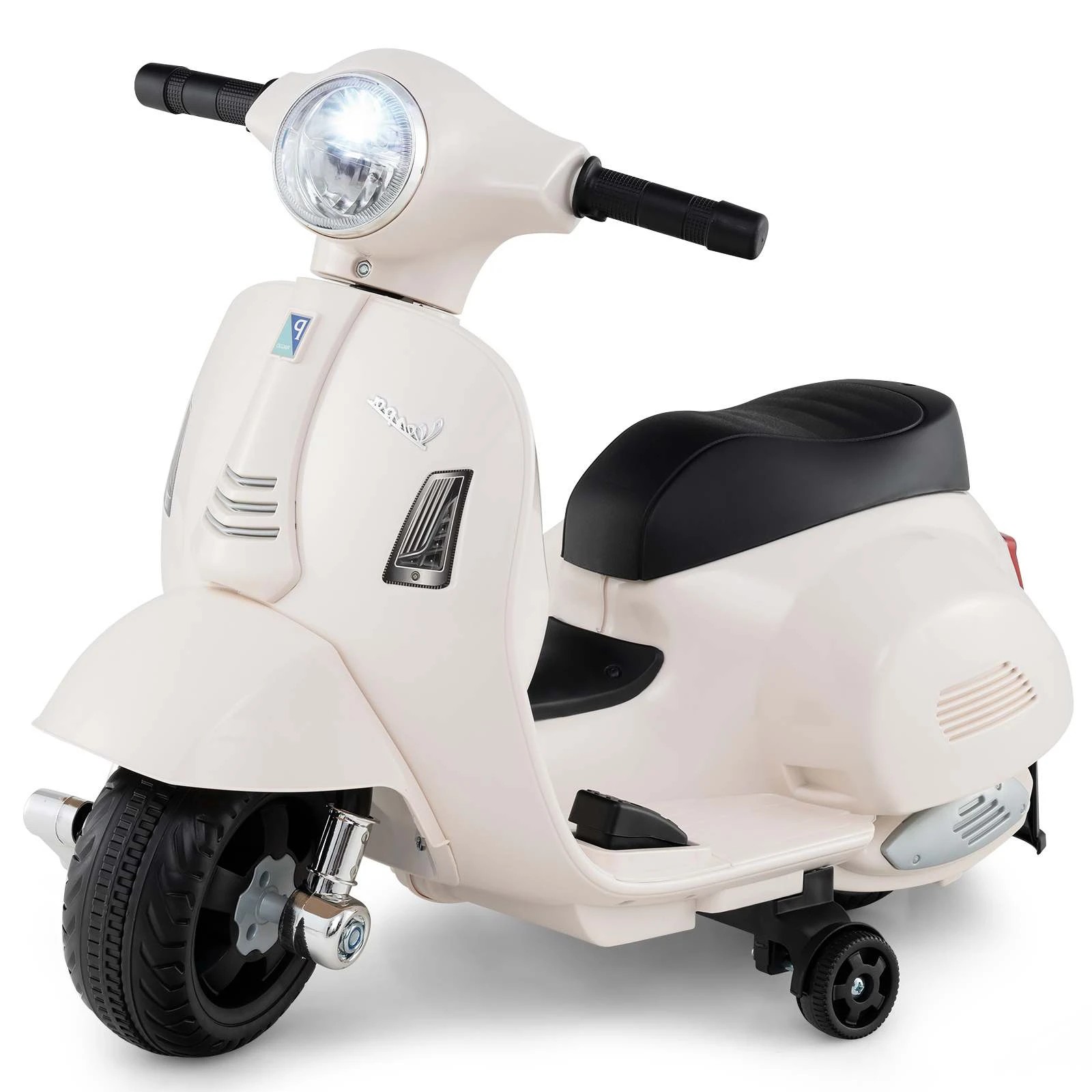 1 Costway 12V Electric Motorcycle Licensed VESPA Ride On Motorbike - White, 1 of 1