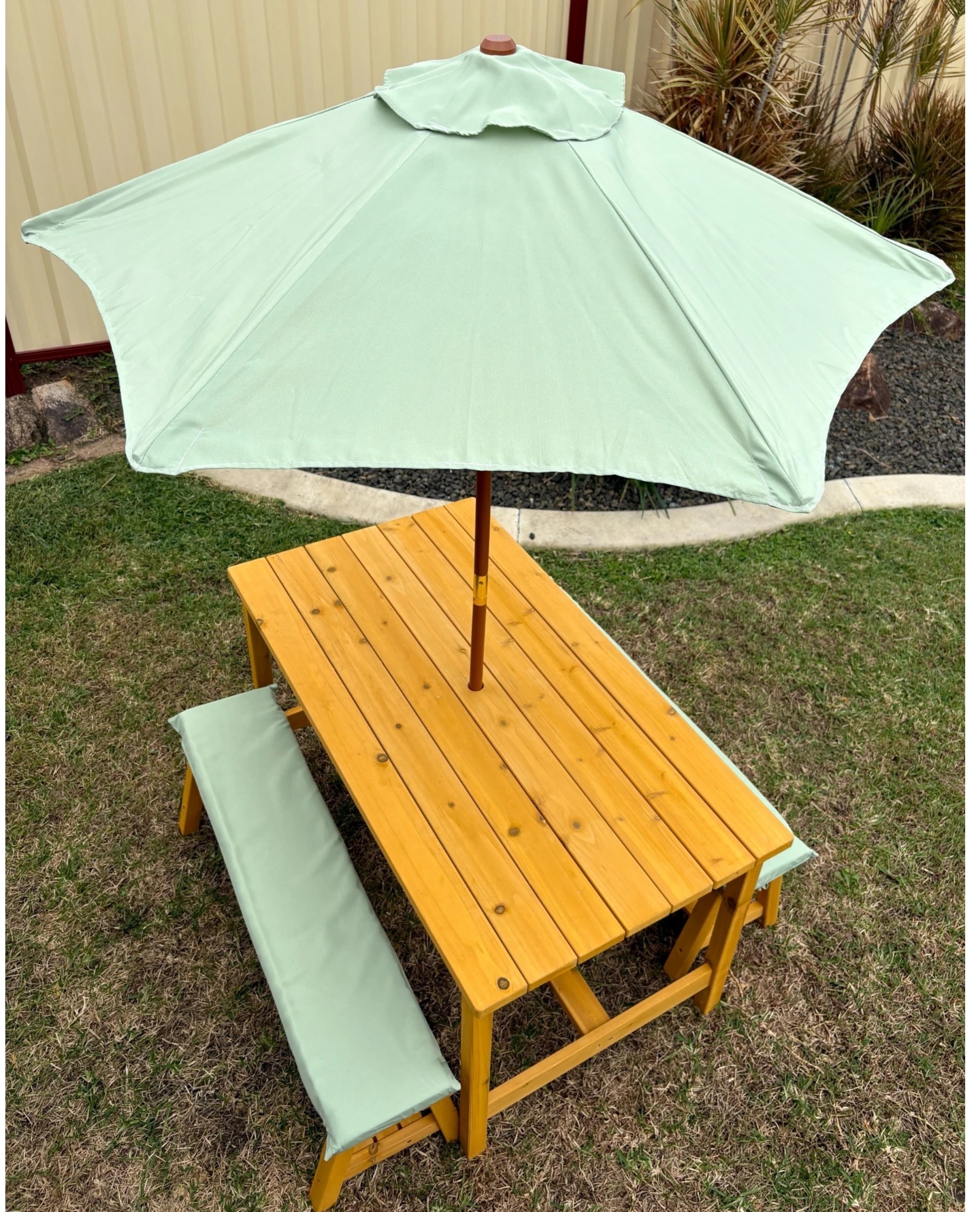 3 Hide & Seek Kids Picnic Table & Bench Set - Solid Colours - Sage - Green, 3 of 4