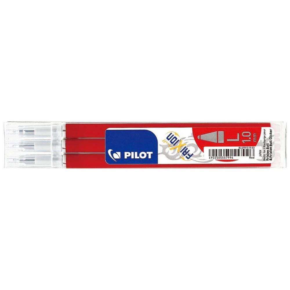 1 PILOT Frixion Erasable Gel Ink Refills 1.0mm Red 3 Pack, 1 of 3