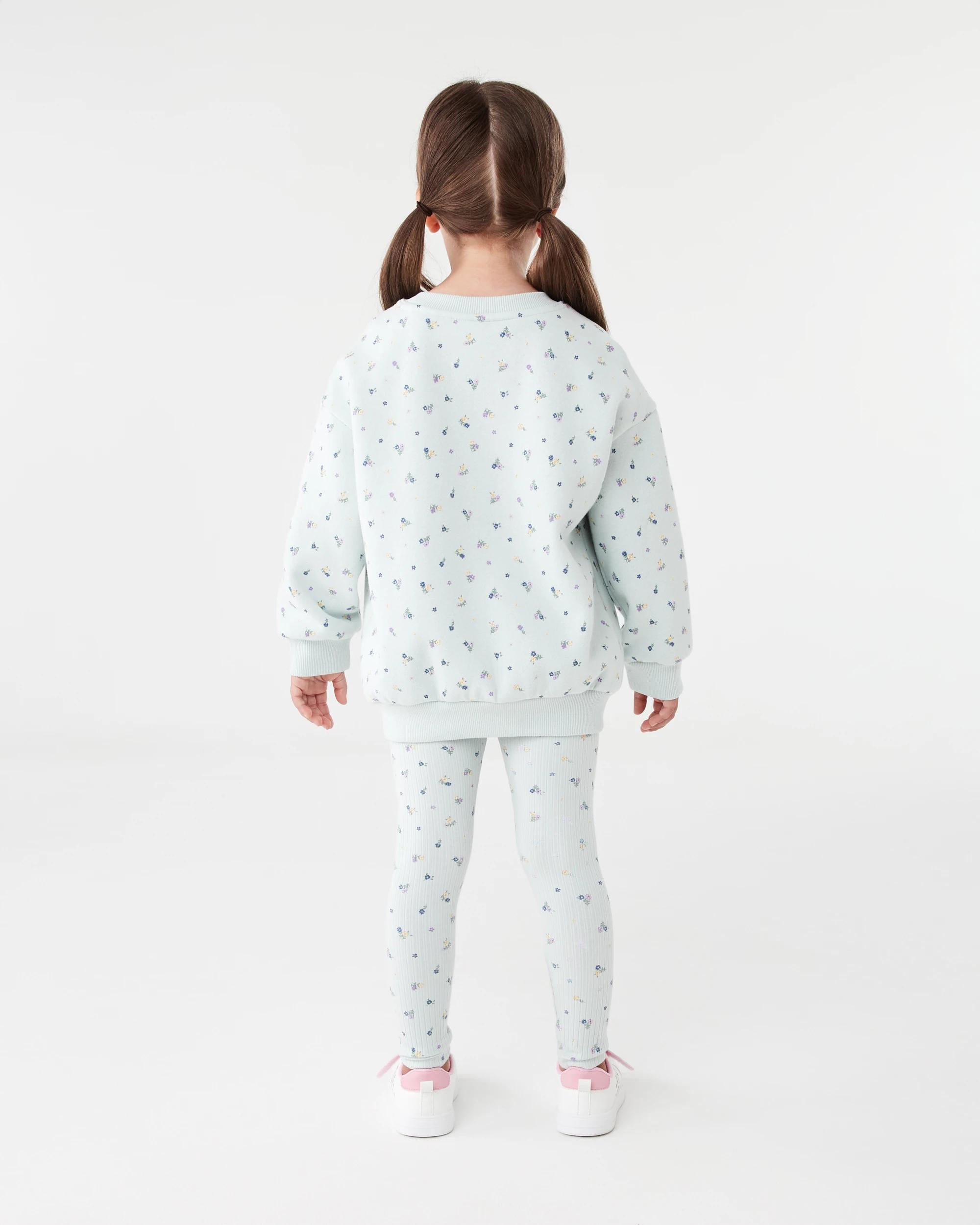 2 Oversized Crew Neck Top and Legging Set Blu Flrls, 2 of 7