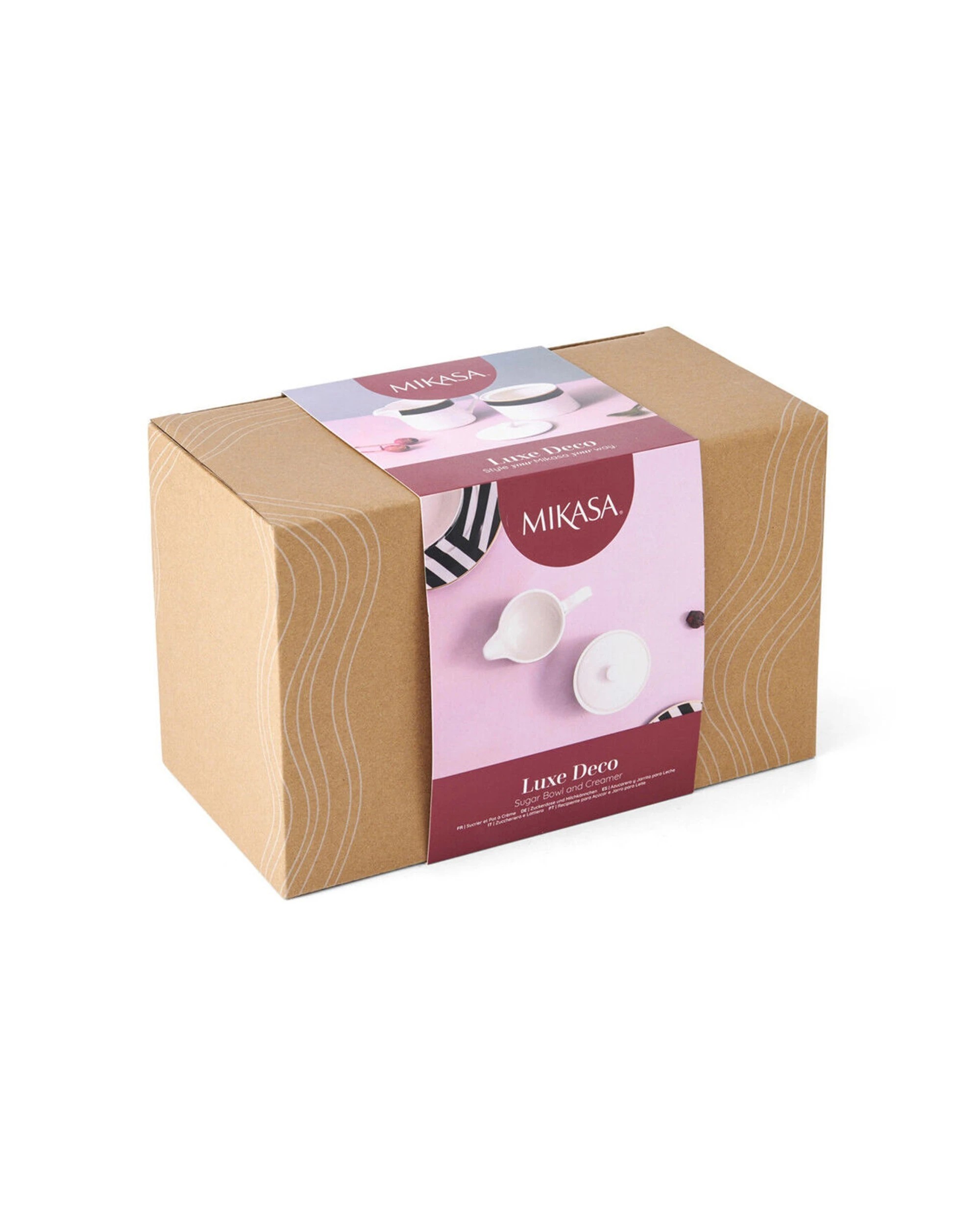 6 Mikasa 2pc Luxe Deco China Sugar Pot and Creamer Set 245ml - Multi, 6 of 6