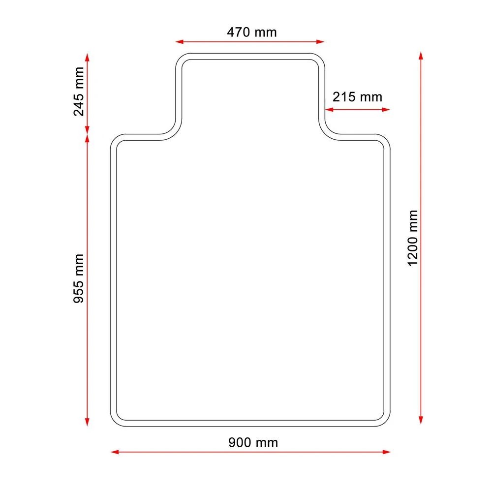 3 Chair Mat 900x1200 Keyshape Suits 6mm Carpet, 3 of 5