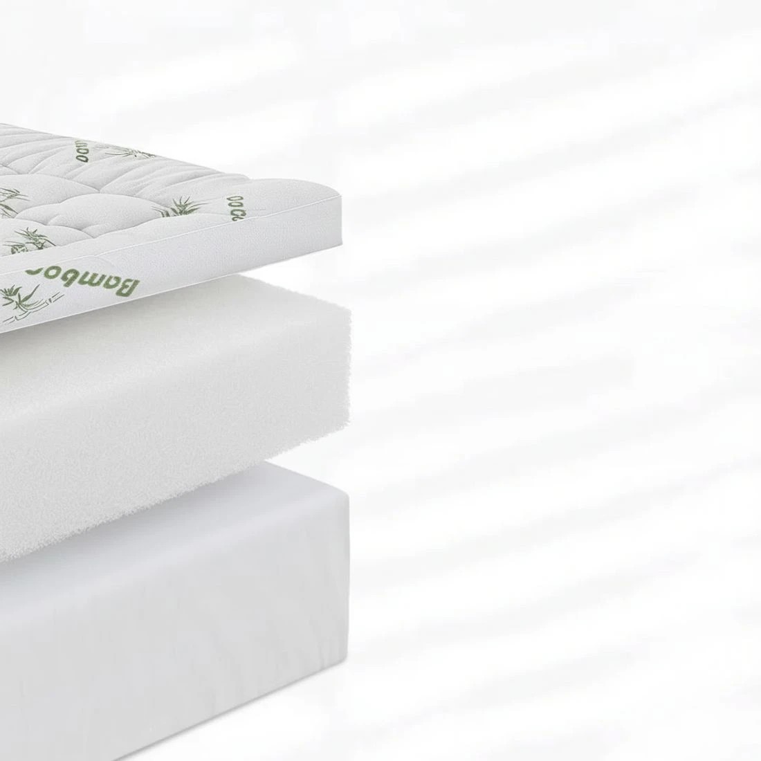 5 Giselle Bedding 1500GSM Pillowtop Mattress Topper Bamboo Mattress Pad for Back Pain Relief Washable - White, 5 of 9