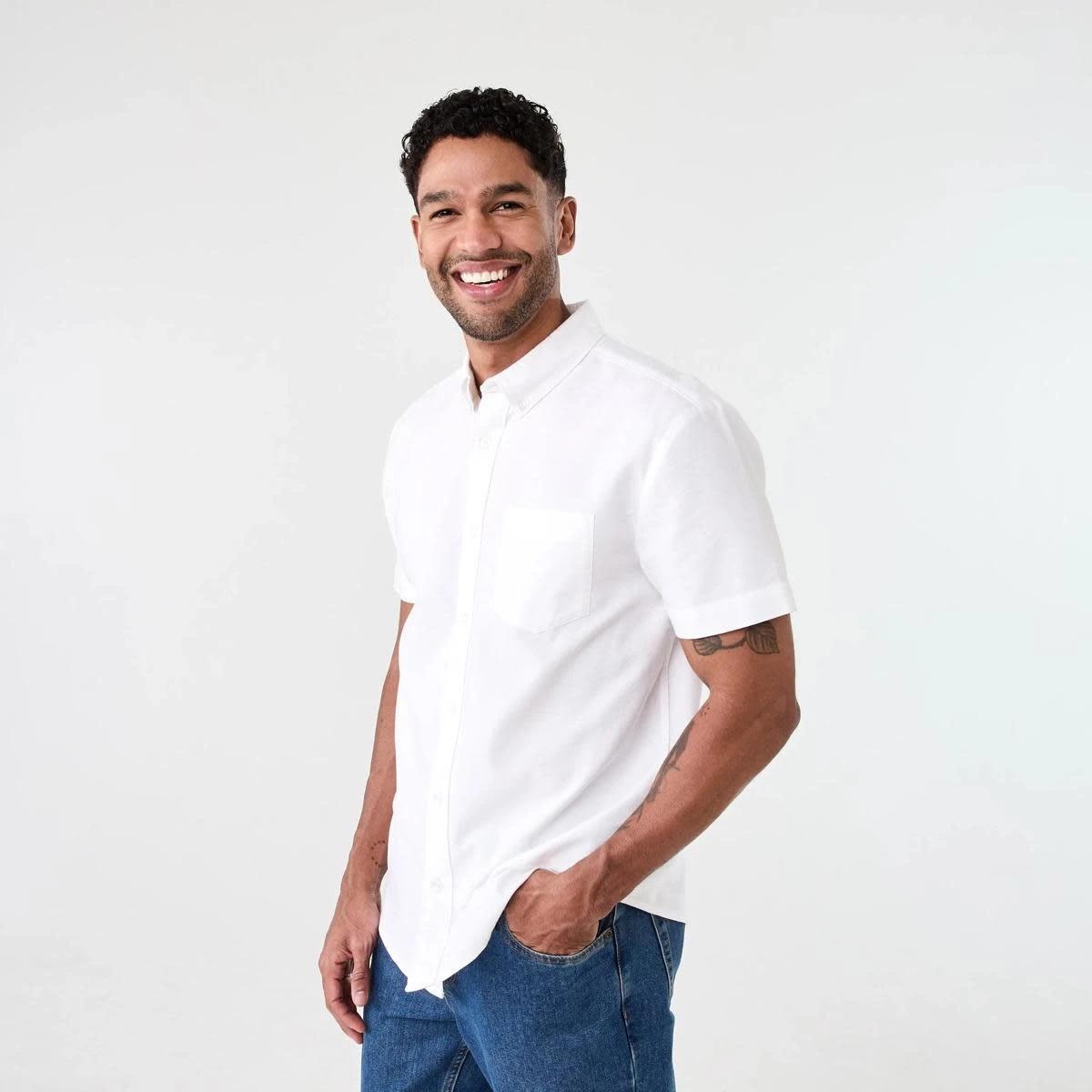 6 Short Sleeve Oxford Shirt WHITE, 6 of 6